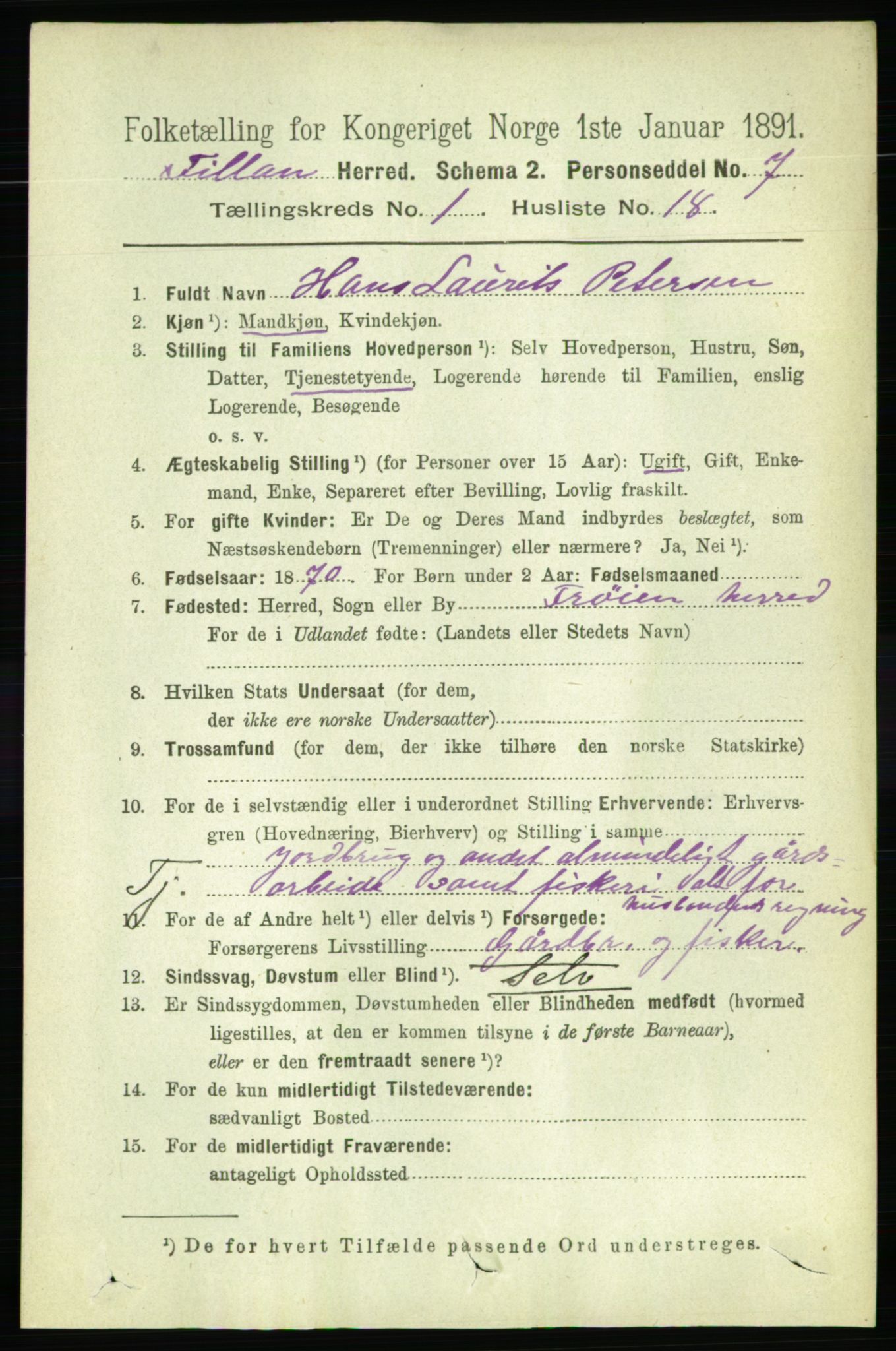 RA, 1891 census for 1616 Fillan, 1891, p. 178