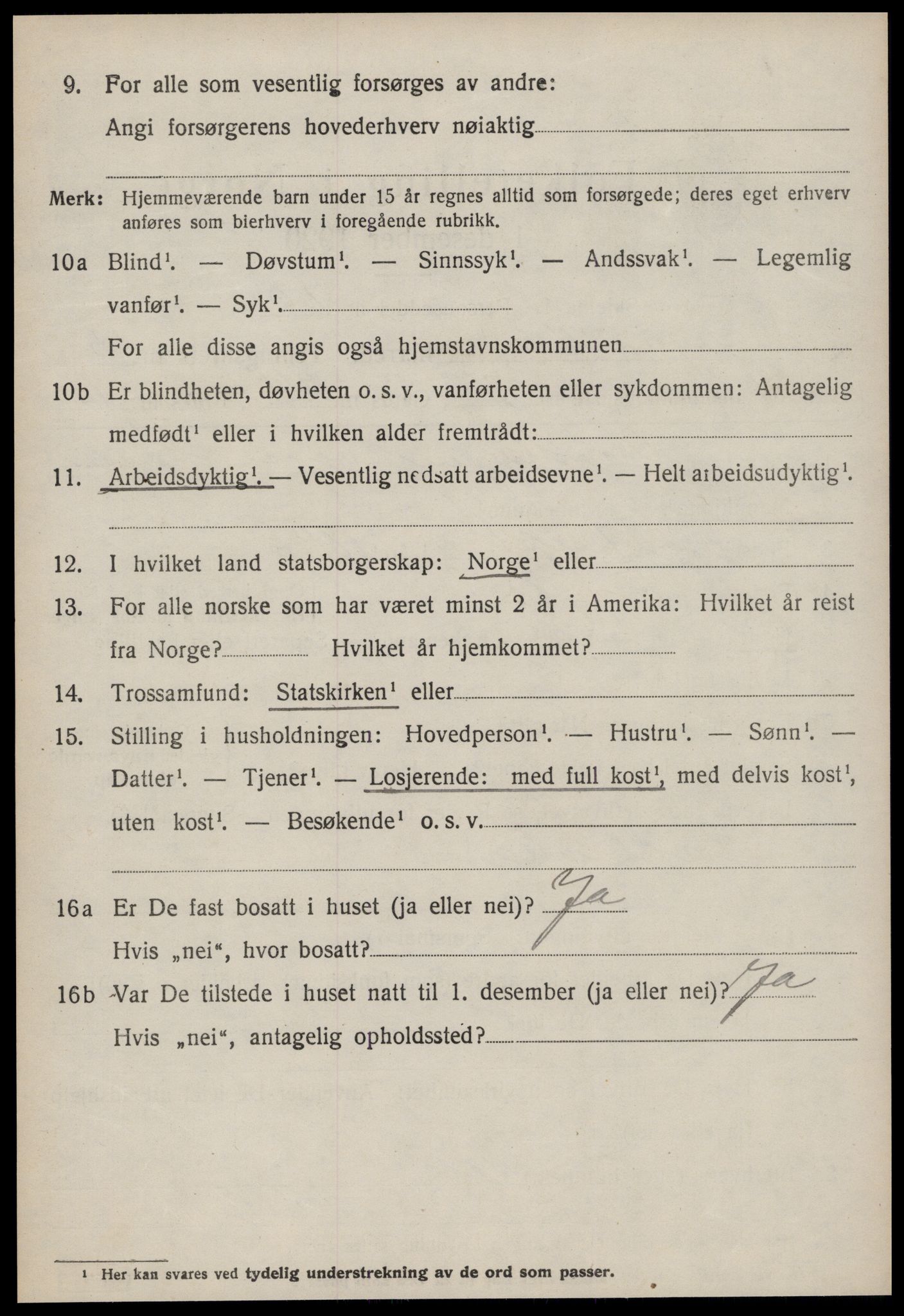 SAT, 1920 census for Tingvoll, 1920, p. 2325