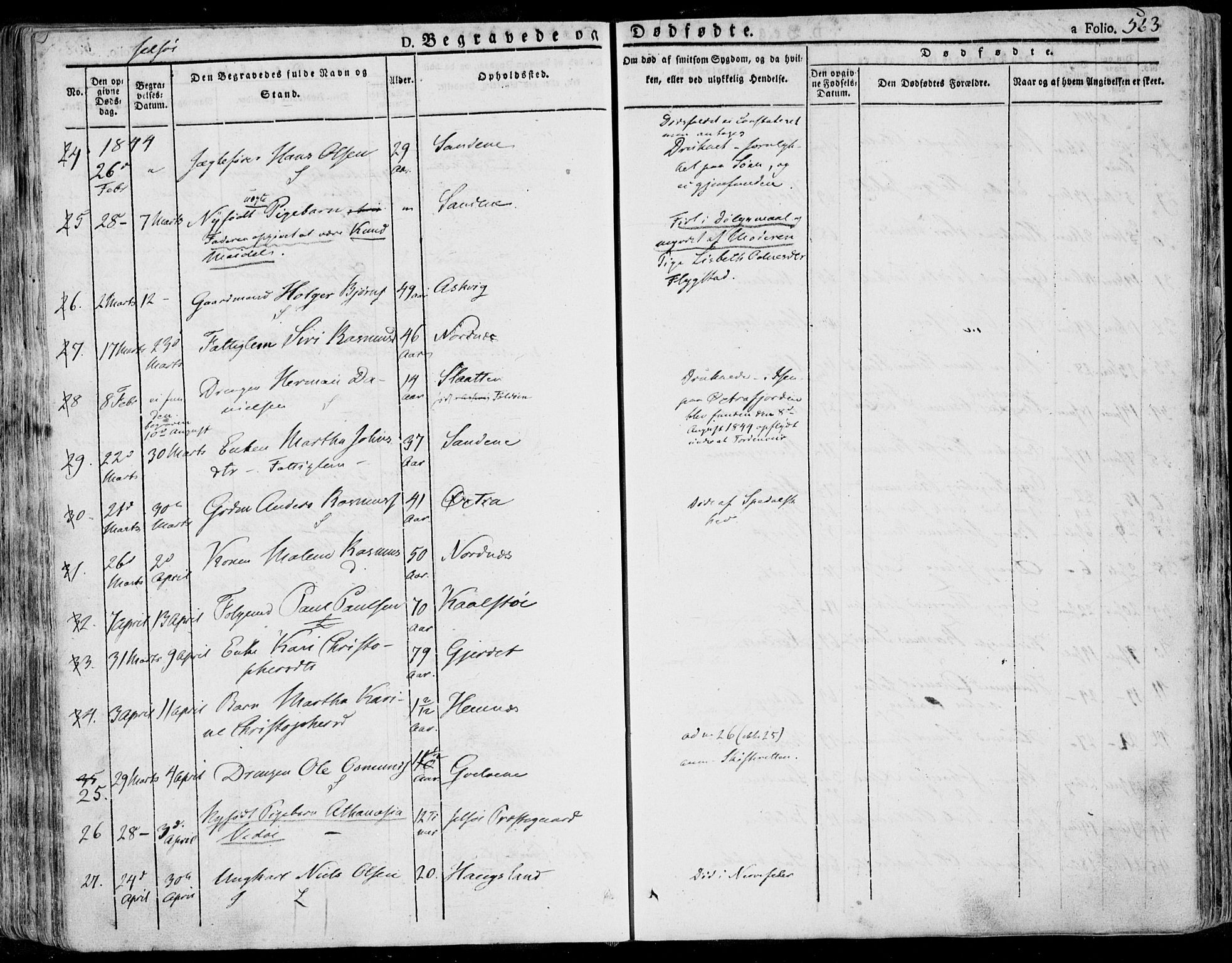 Jelsa sokneprestkontor, SAST/A-101842/01/IV: Parish register (official) no. A 6.2, 1828-1853, p. 563