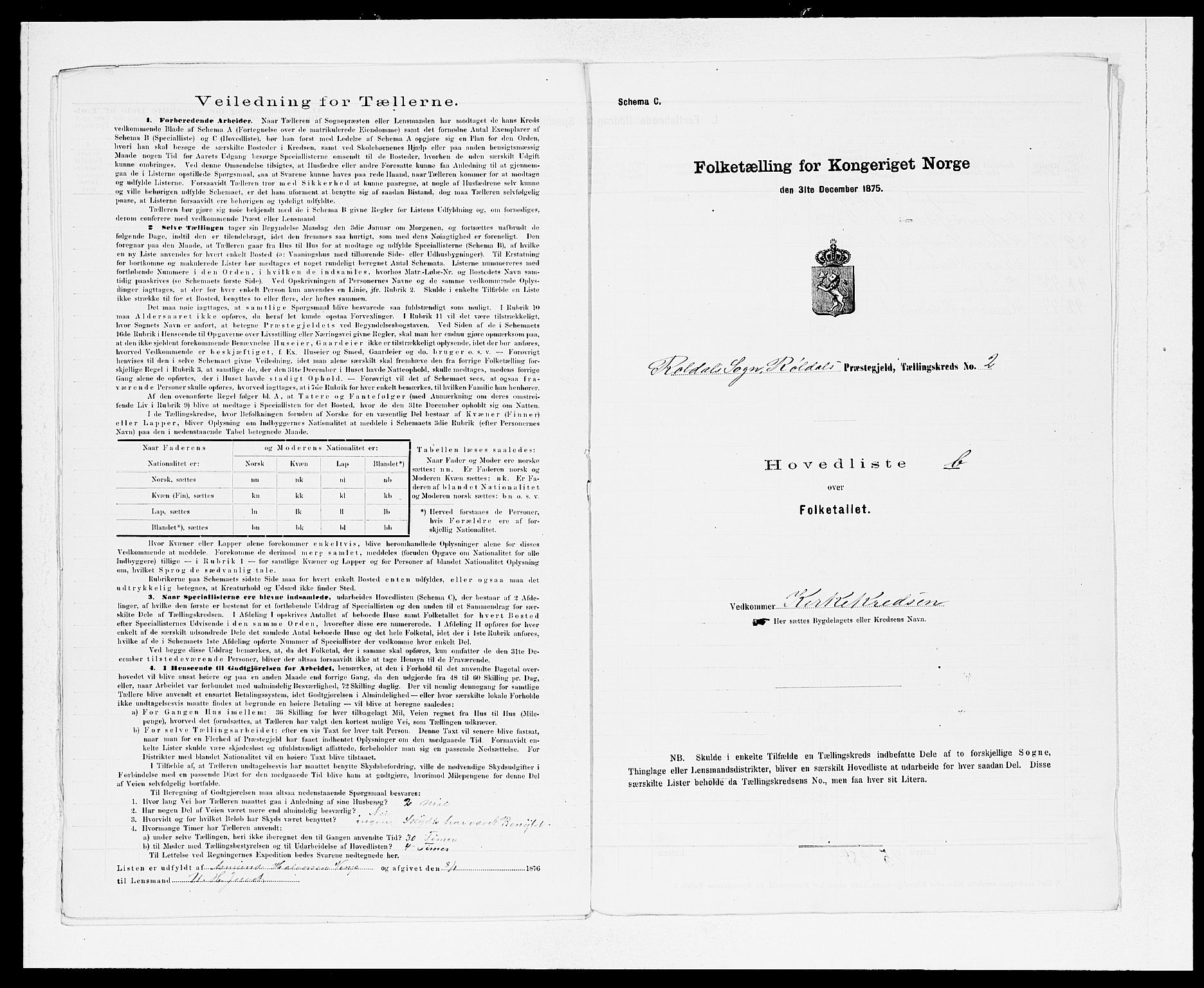 SAB, 1875 census for 1229P Røldal, 1875, p. 6