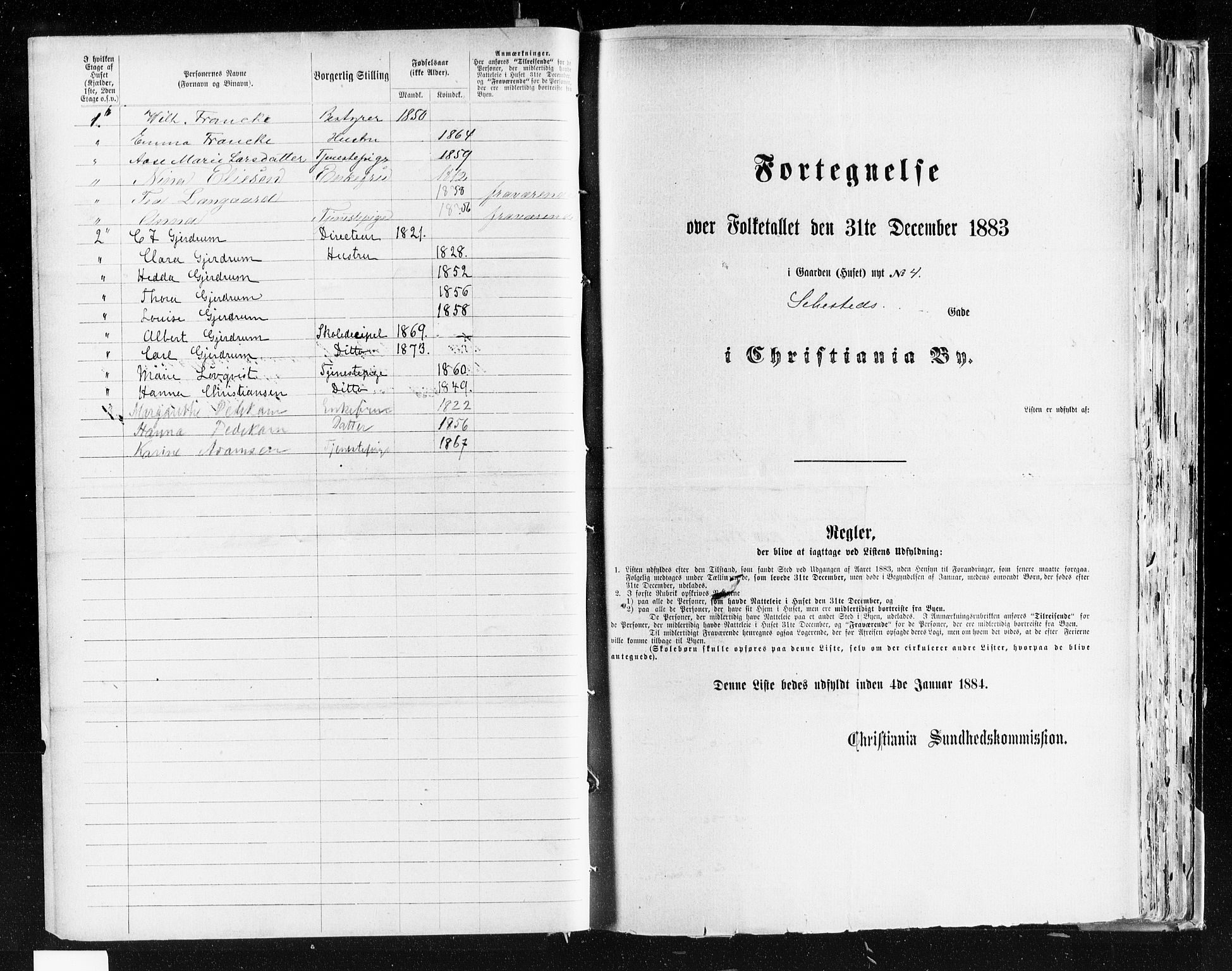 OBA, Municipal Census 1883 for Kristiania, 1883, p. 3860