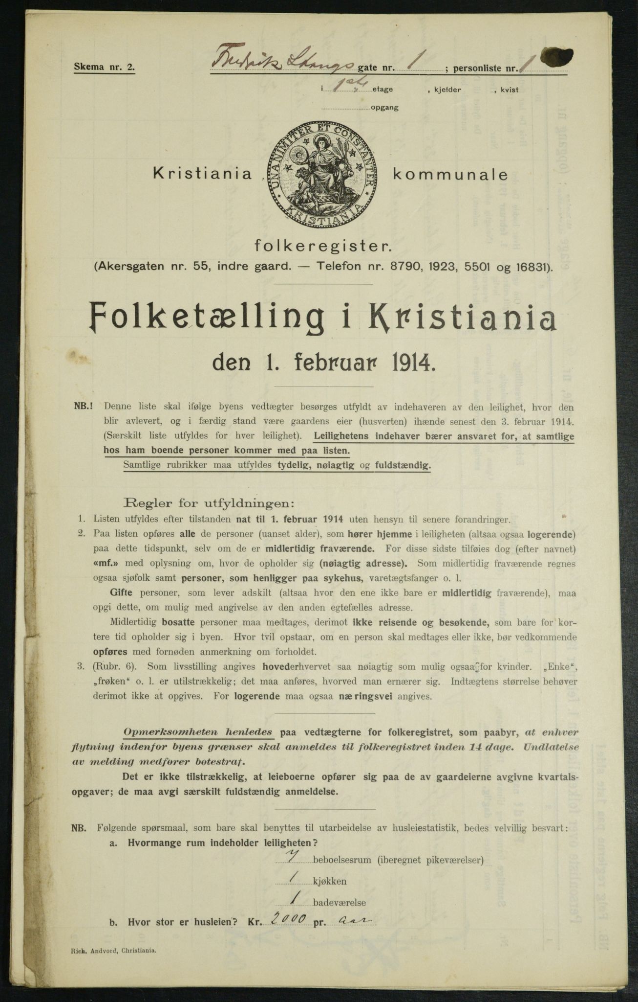 OBA, Municipal Census 1914 for Kristiania, 1914, p. 26805