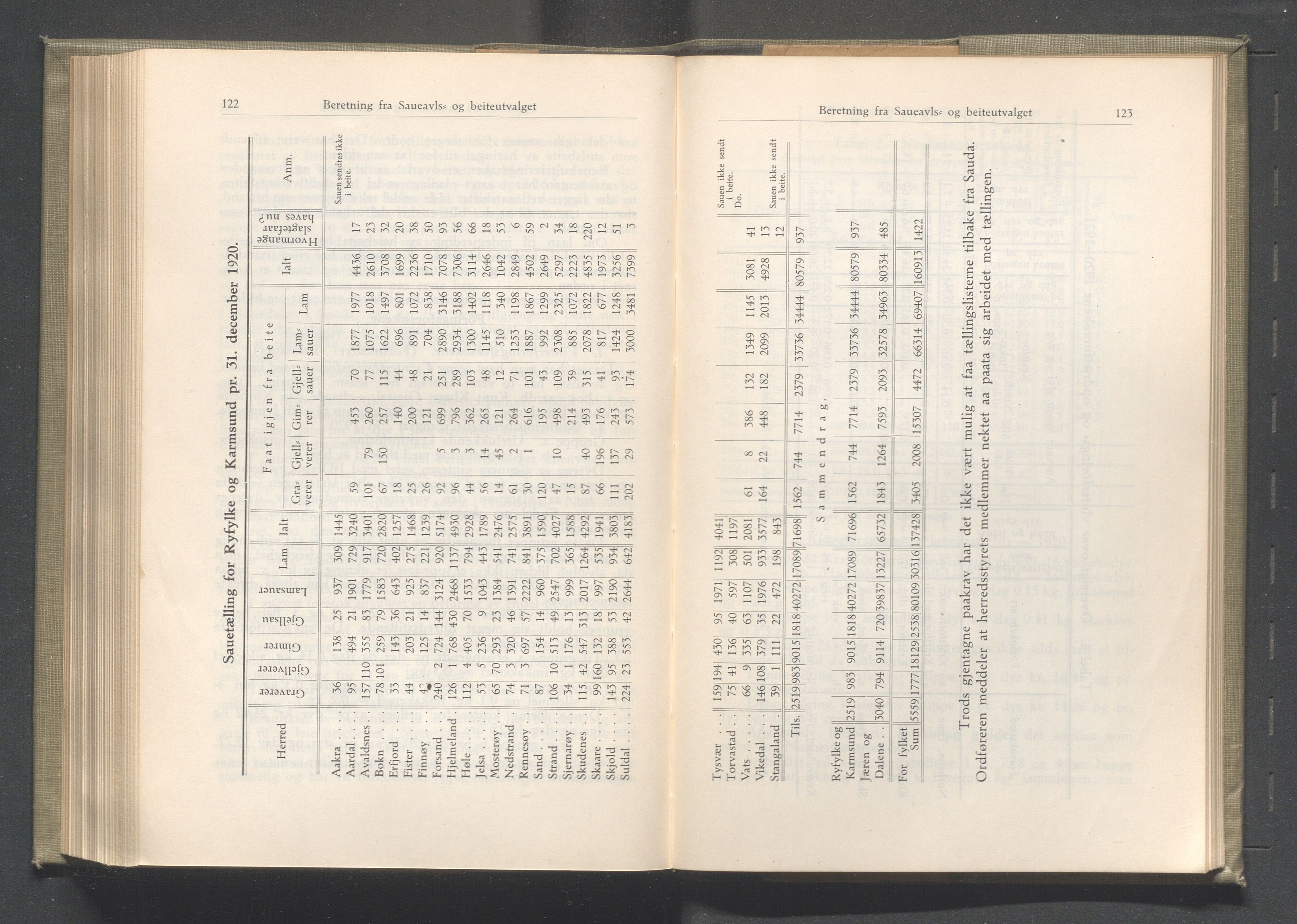 Rogaland fylkeskommune - Fylkesrådmannen , IKAR/A-900/A/Aa/Aaa/L0041: Møtebok , 1922, p. 122-123