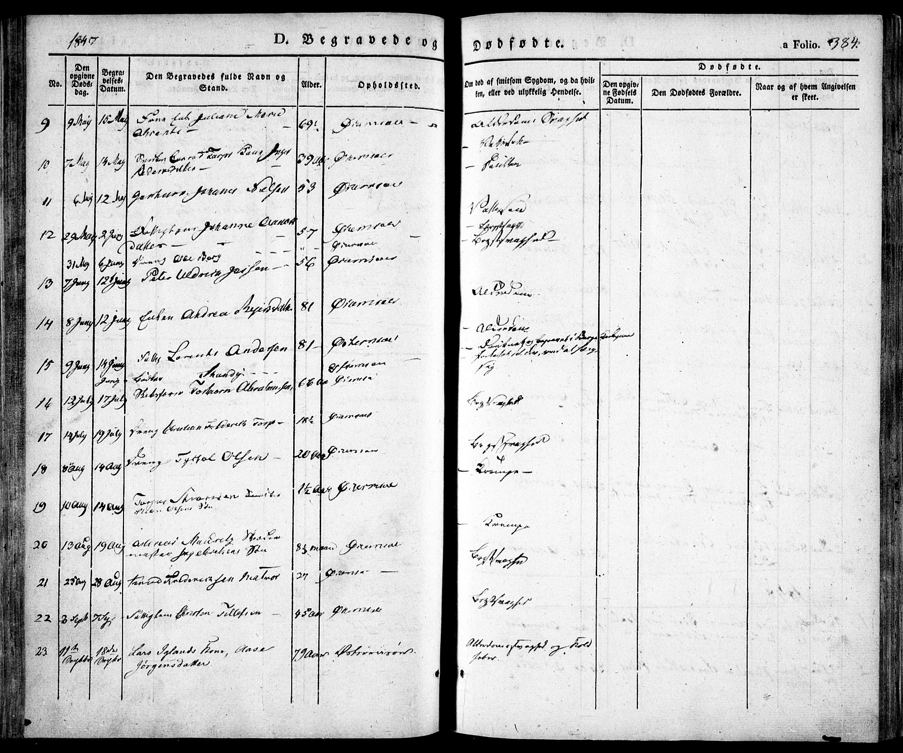 Risør sokneprestkontor, AV/SAK-1111-0035/F/Fa/L0003: Parish register (official) no. A 3, 1838-1864, p. 384