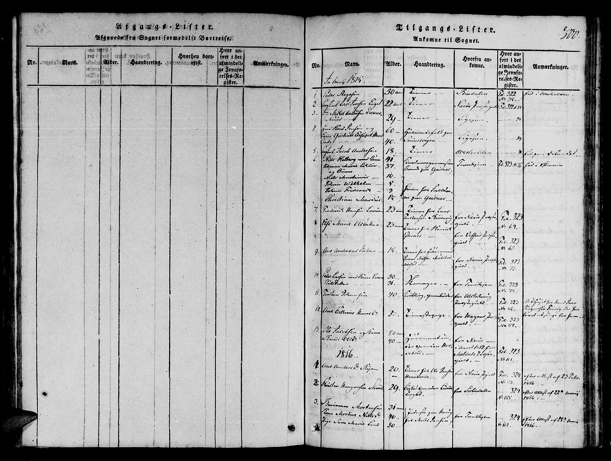 Ministerialprotokoller, klokkerbøker og fødselsregistre - Nord-Trøndelag, AV/SAT-A-1458/780/L0636: Parish register (official) no. 780A03 /1, 1815-1830, p. 300