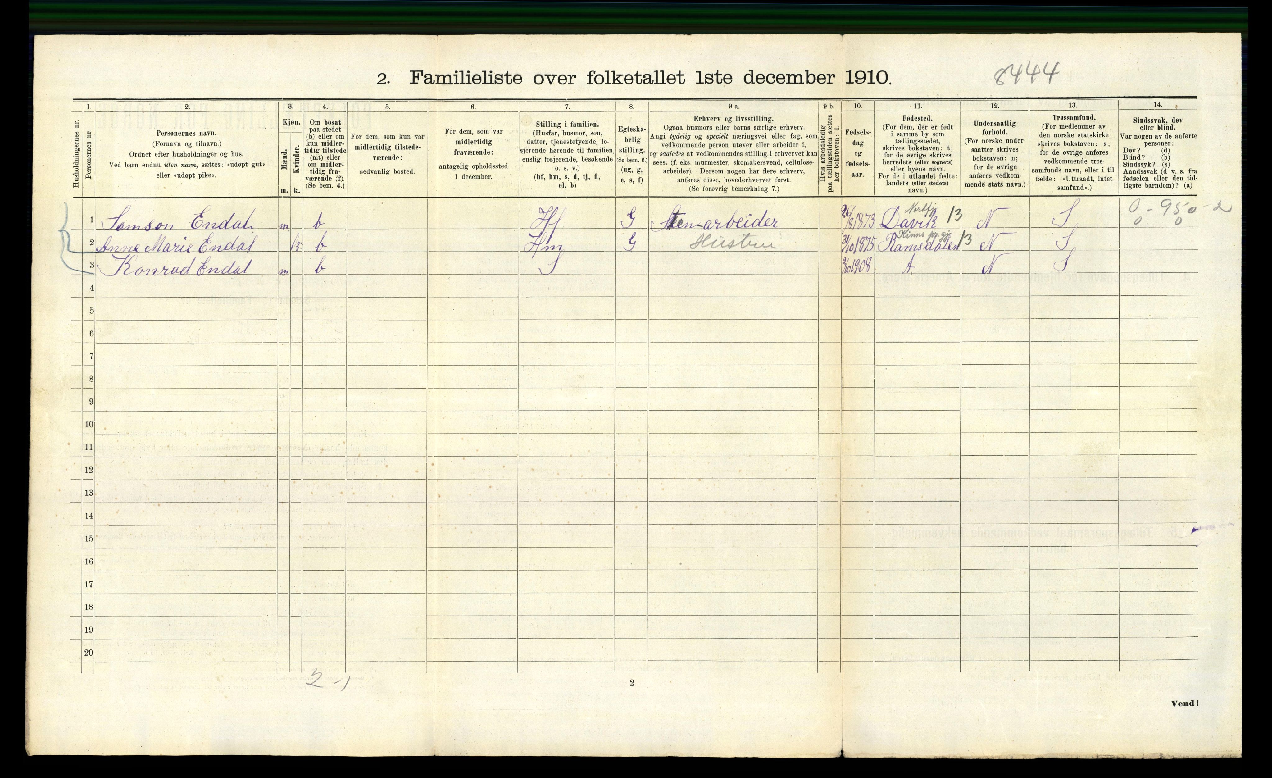 RA, 1910 census for Bergen, 1910, p. 41822