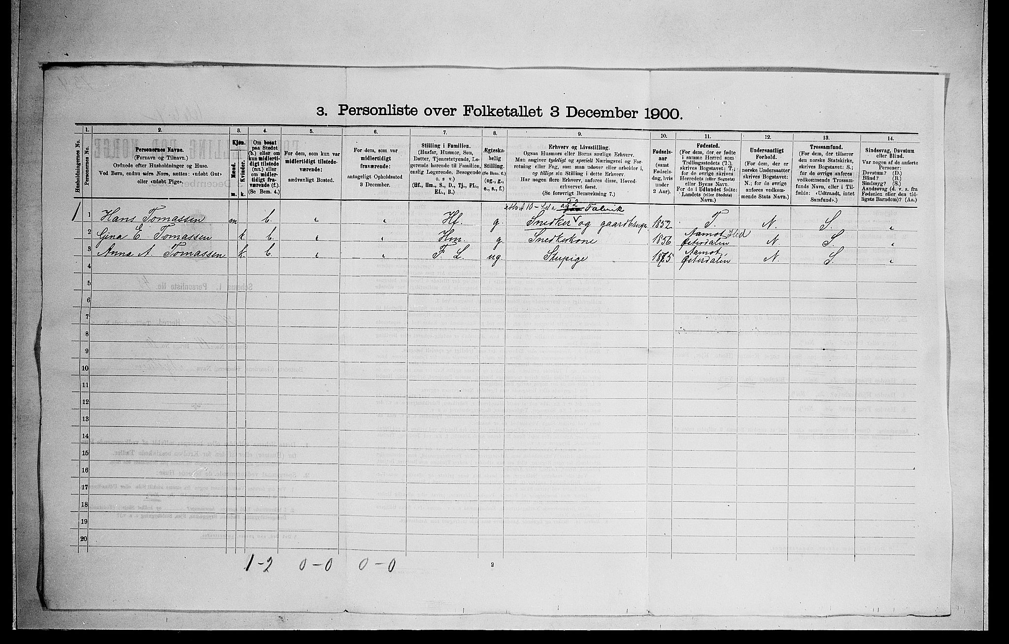 RA, 1900 census for Hole, 1900, p. 31