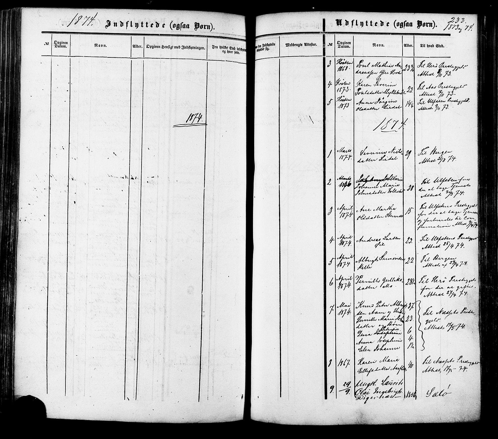 Ministerialprotokoller, klokkerbøker og fødselsregistre - Møre og Romsdal, AV/SAT-A-1454/513/L0175: Parish register (official) no. 513A02, 1856-1877, p. 233