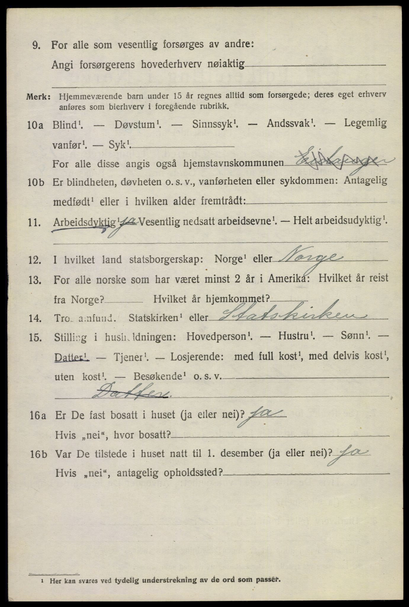 SAKO, 1920 census for Eidanger, 1920, p. 8255