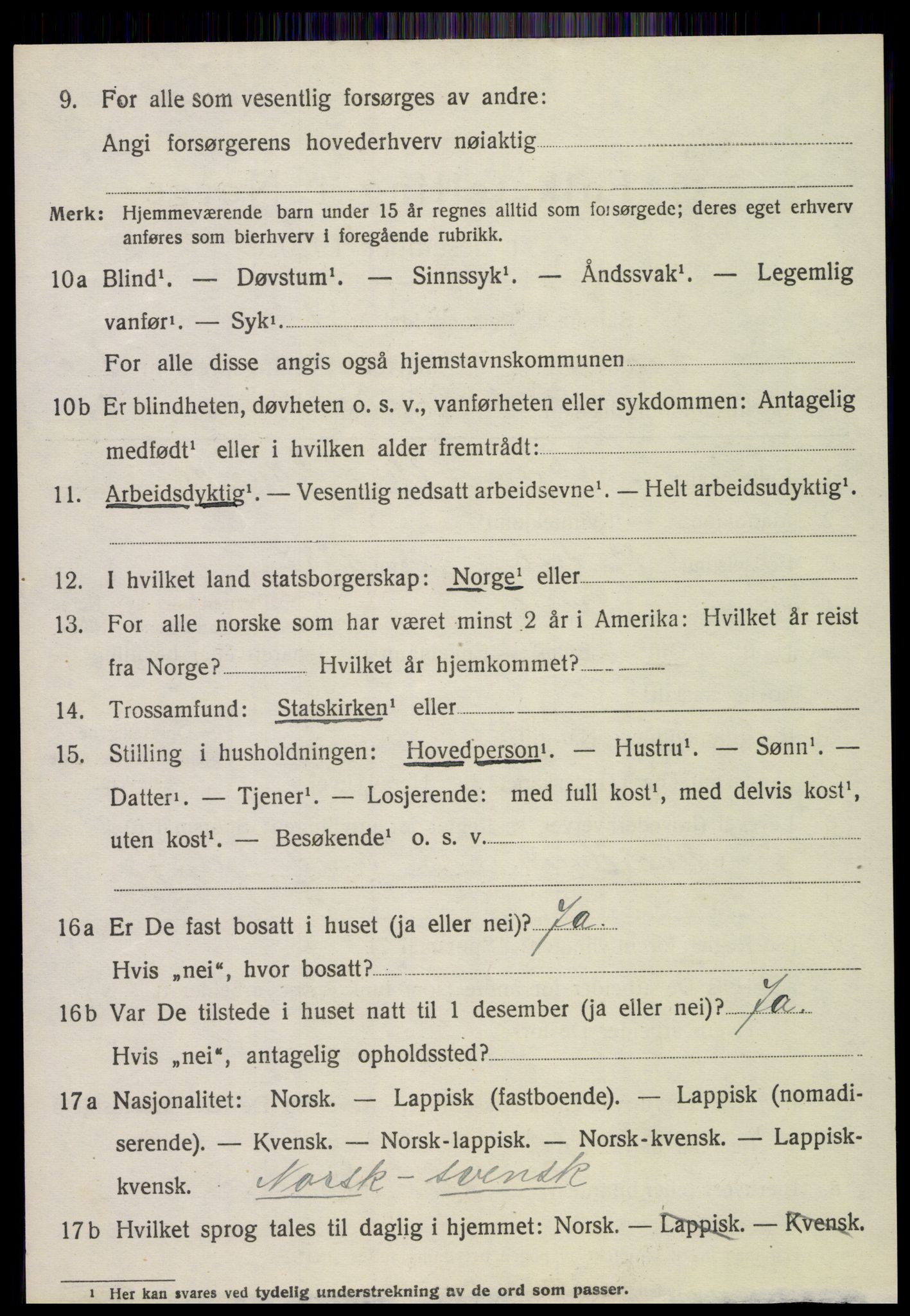 SAT, 1920 census for Sparbu, 1920, p. 1004