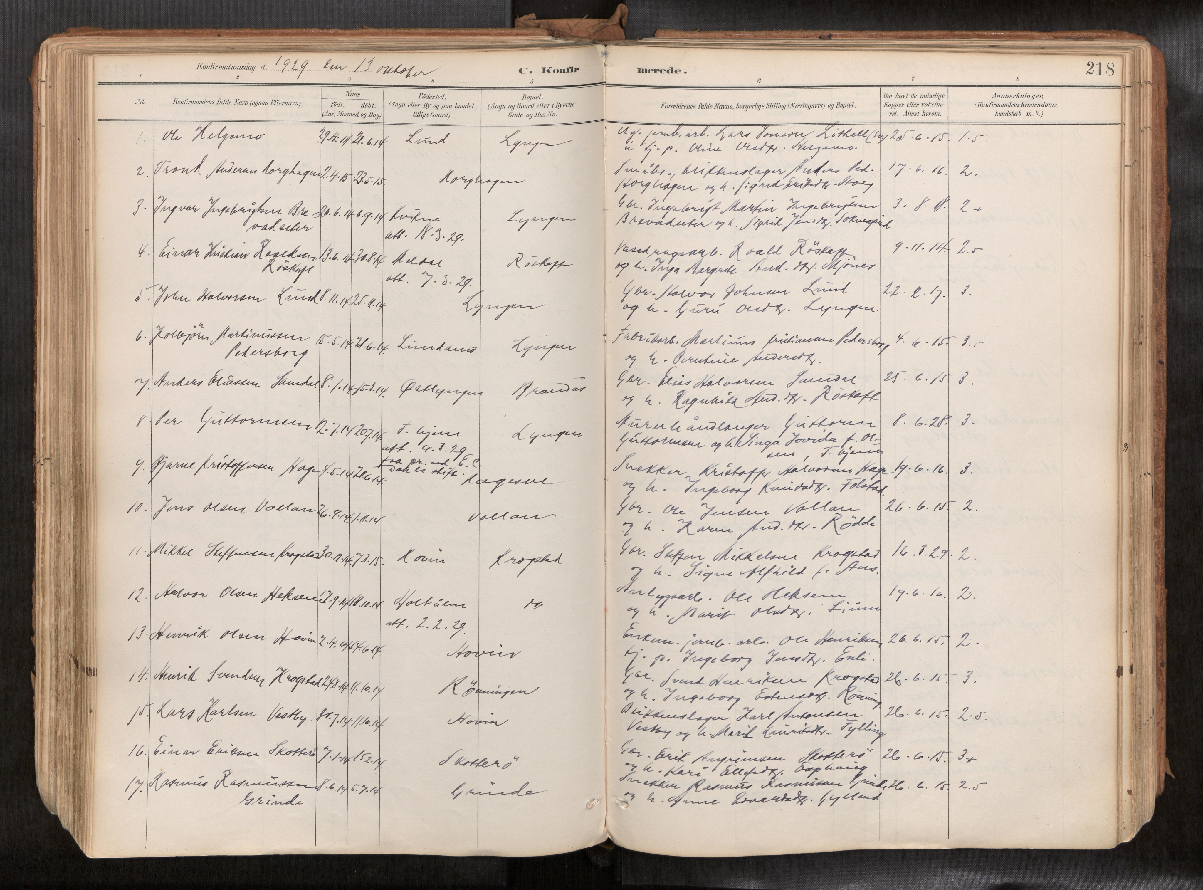 Ministerialprotokoller, klokkerbøker og fødselsregistre - Sør-Trøndelag, SAT/A-1456/692/L1105b: Parish register (official) no. 692A06, 1891-1934, p. 218