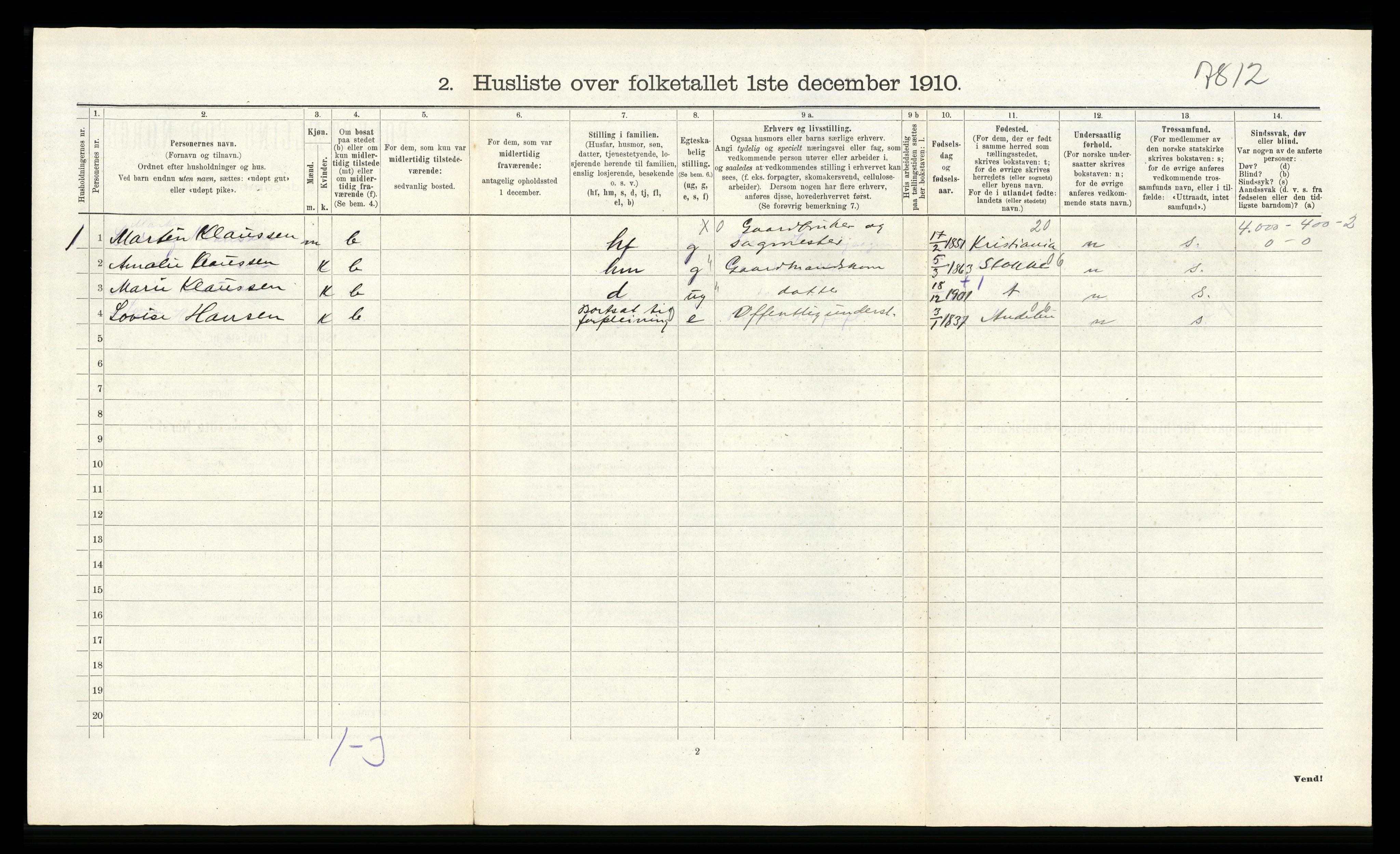 RA, 1910 census for Sem, 1910, p. 811