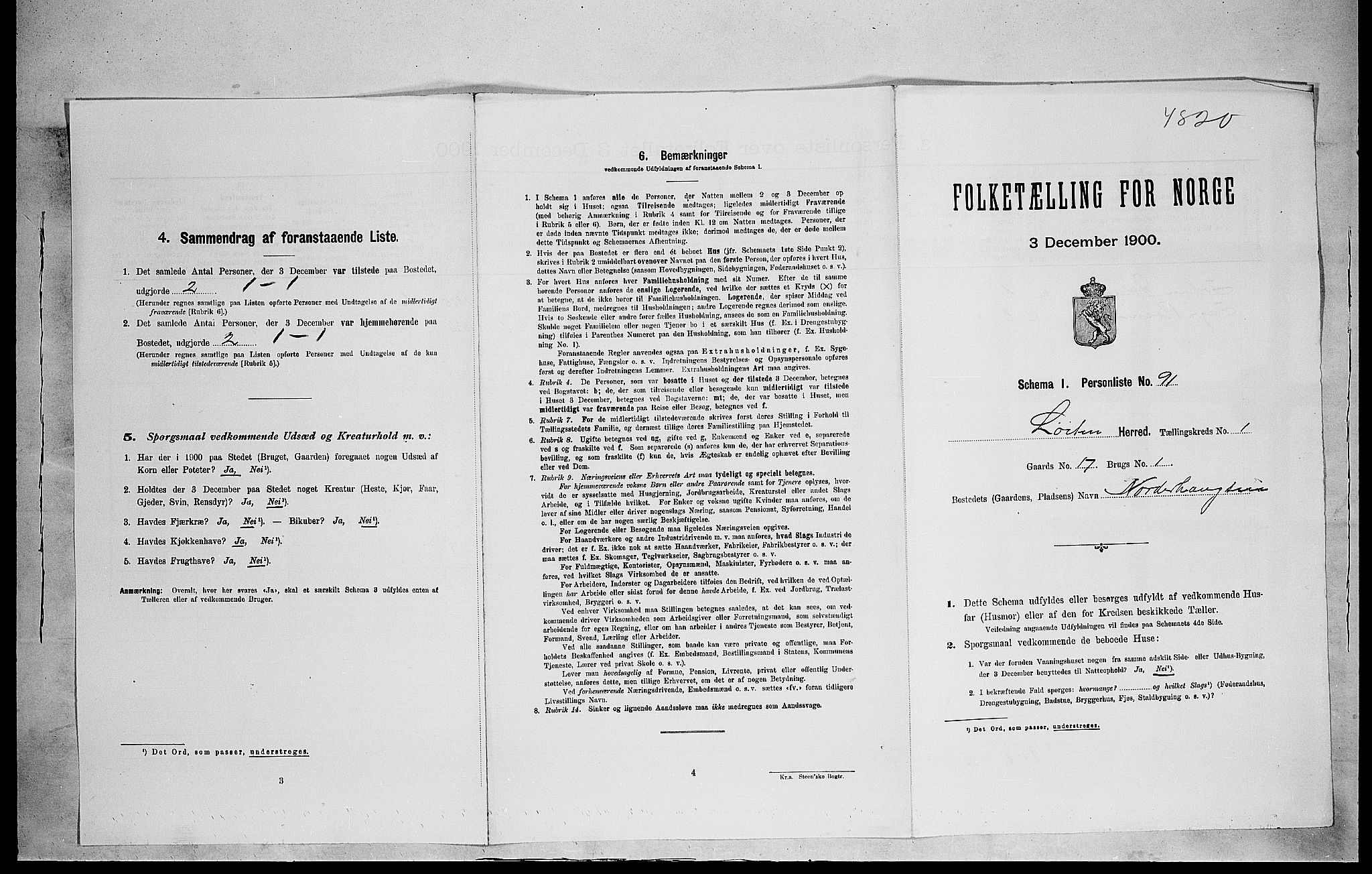 SAH, 1900 census for Løten, 1900, p. 327