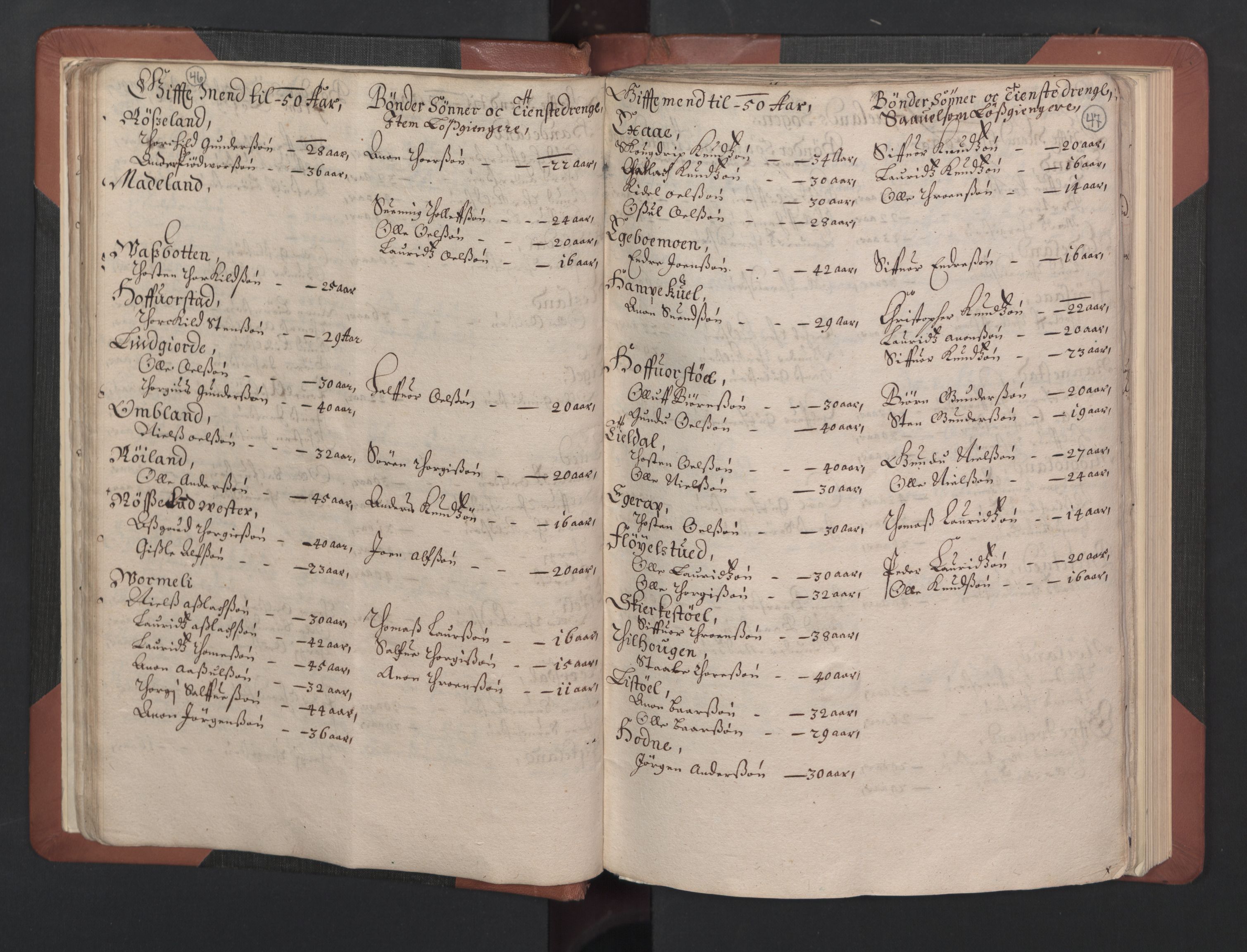 RA, Bailiff's Census 1664-1666, no. 8: Råbyggelaget fogderi, 1664-1665, p. 46-47