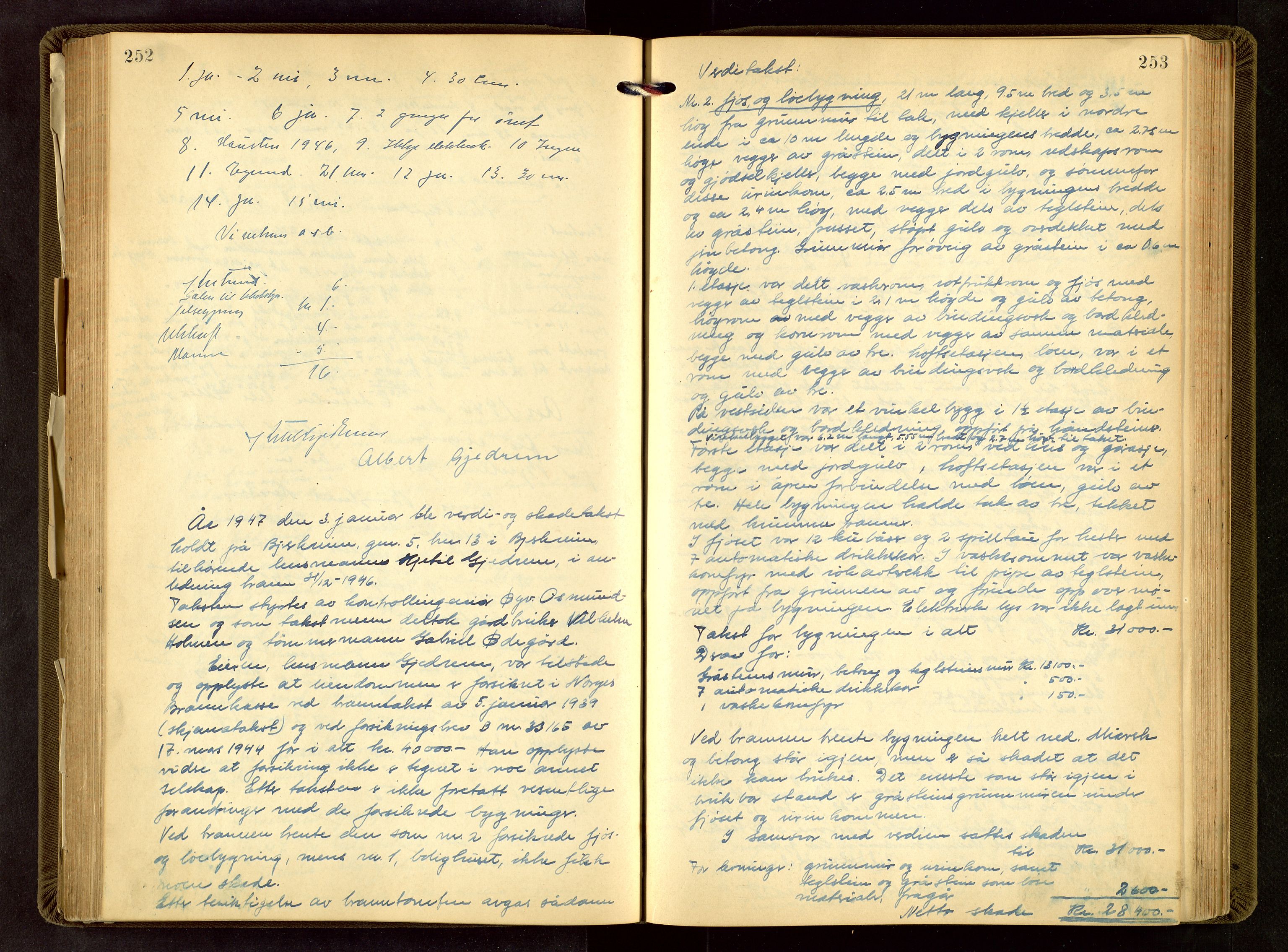 Bjerkreim lensmannskontor, AV/SAST-A-100090/Goa/L0002: Branntakstprotokoll, 1922-1952, p. 252-253