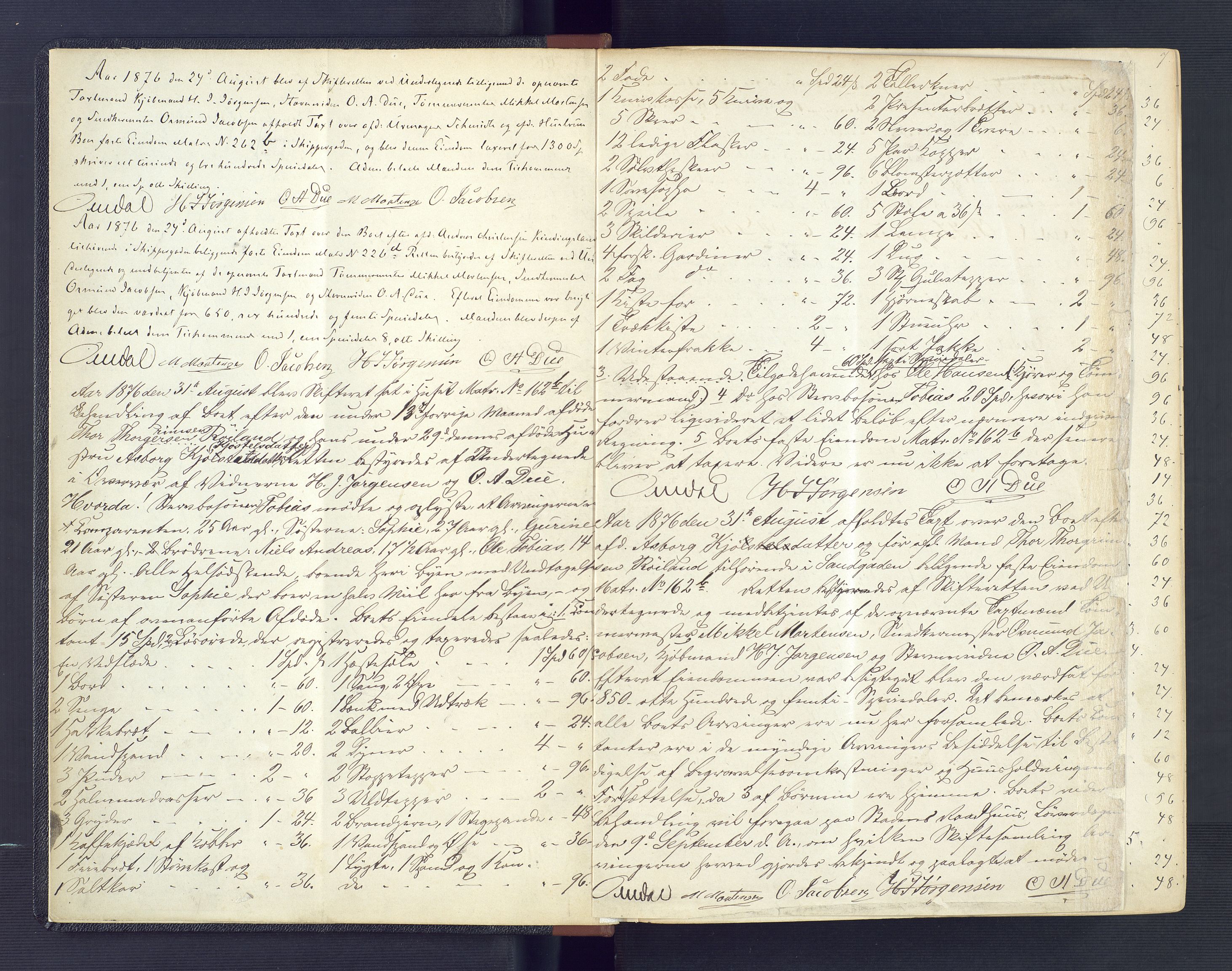 Kristiansand byrett, SAK/1223-0001/H/Hc/L0031: Skifteregistreringsprotokoll nr. 3, med register, 1876-1881, p. 6