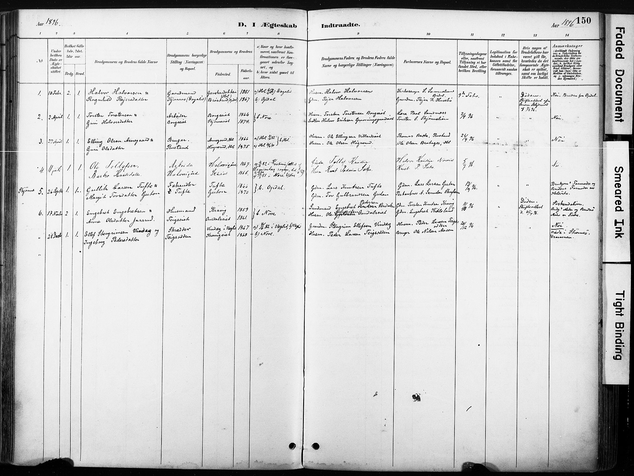 Nore kirkebøker, SAKO/A-238/F/Fb/L0002: Parish register (official) no. II 2, 1886-1906, p. 150
