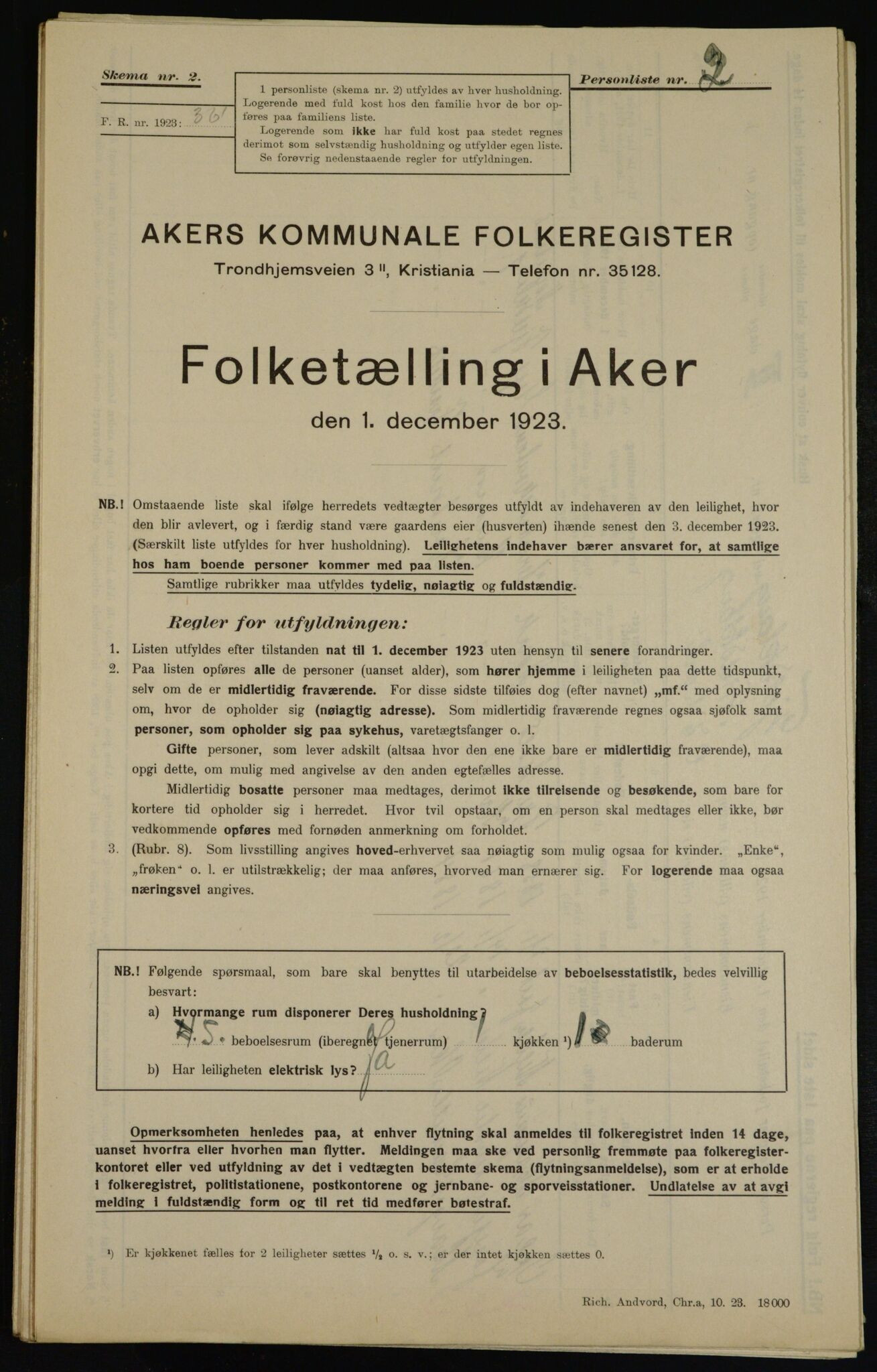 , Municipal Census 1923 for Aker, 1923, p. 38801