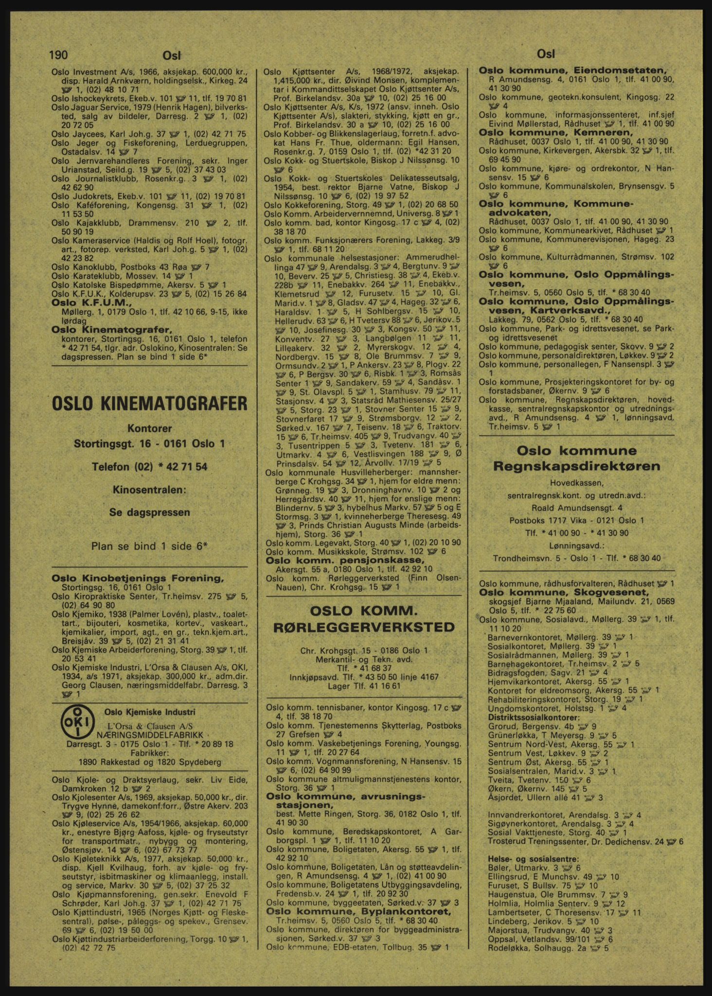 Kristiania/Oslo adressebok, PUBL/-, 1984-1985, p. 190