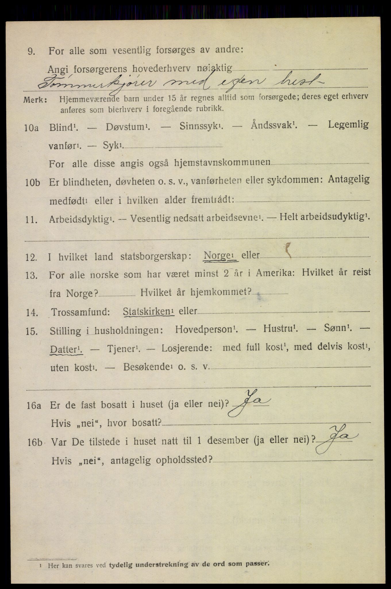 SAH, 1920 census for Trysil, 1920, p. 4086