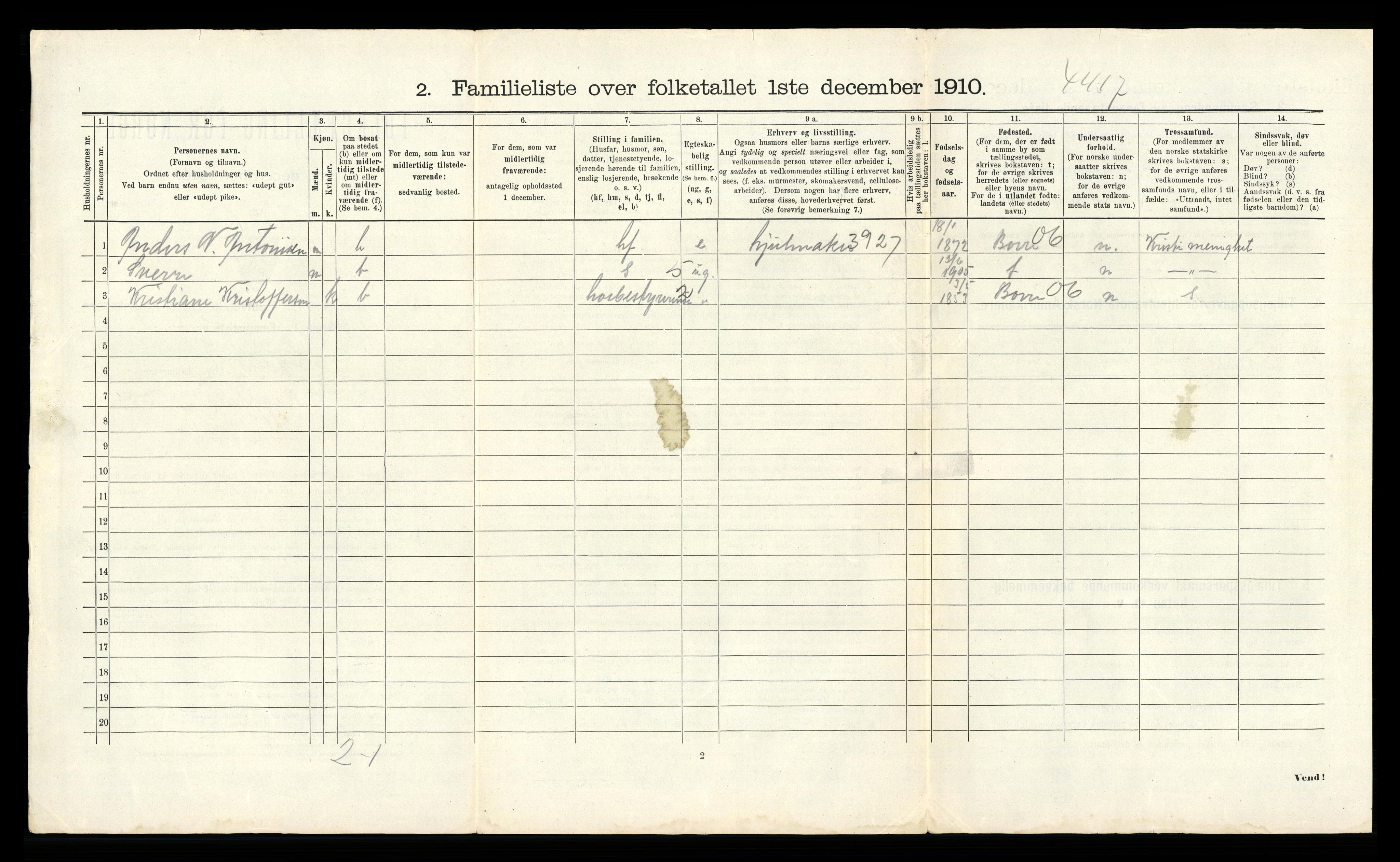 RA, 1910 census for Horten, 1910, p. 4645