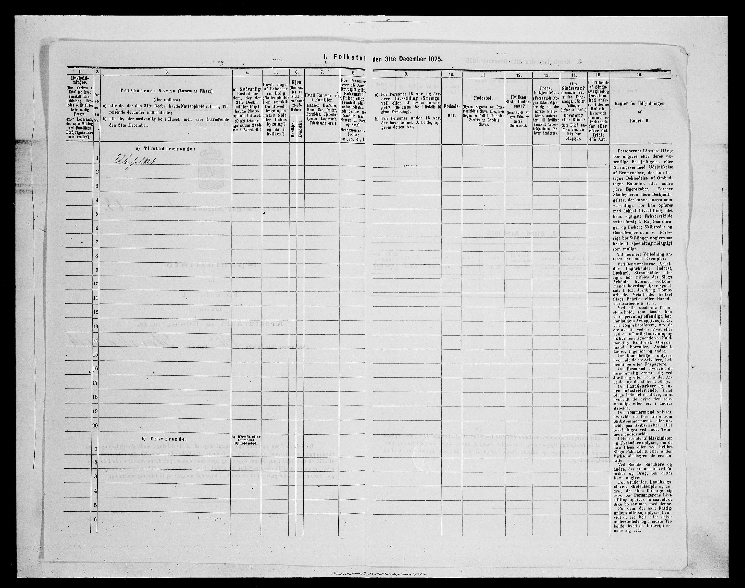 SAH, 1875 census for 0416P Romedal, 1875, p. 1331