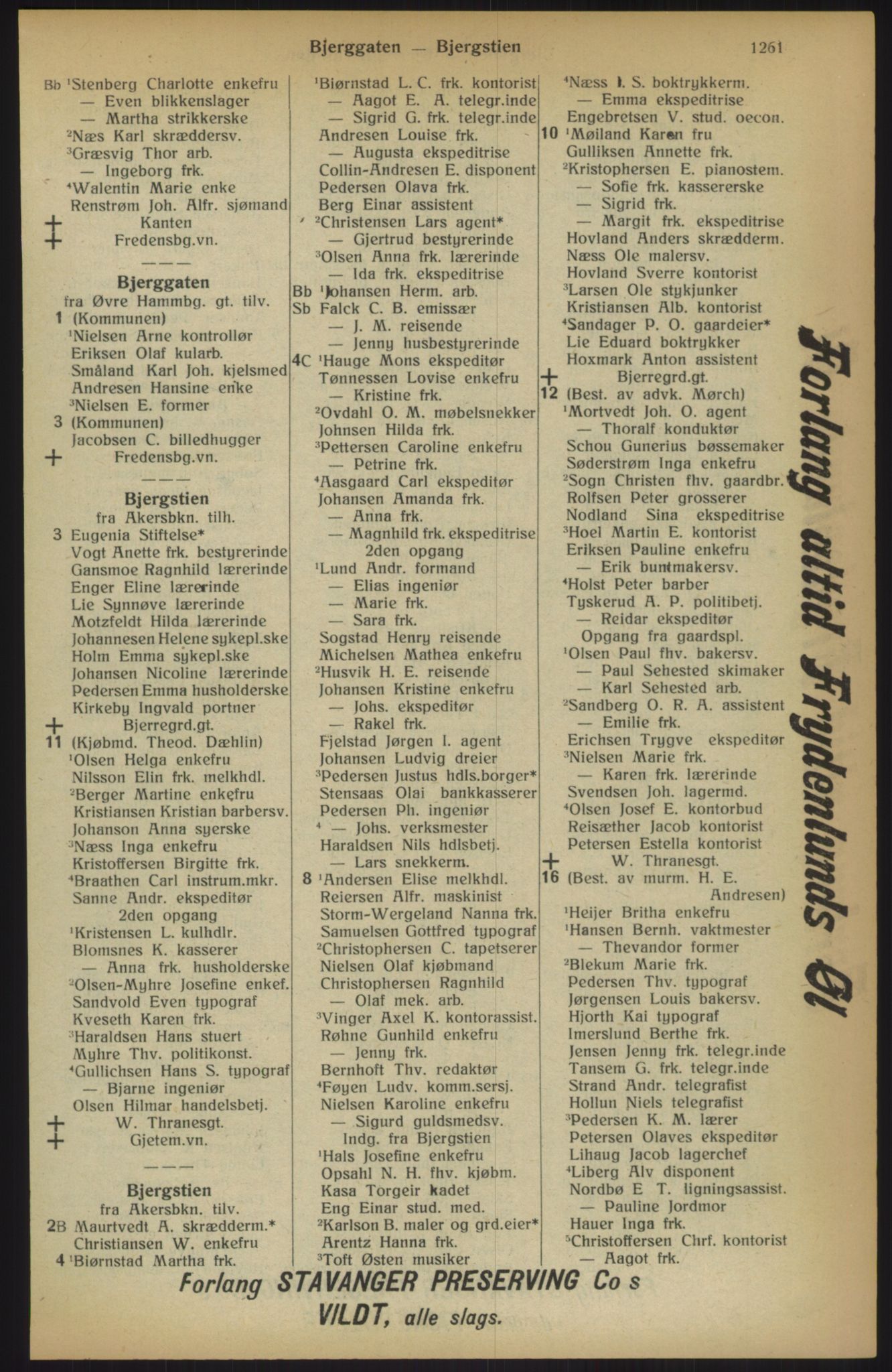 Kristiania/Oslo adressebok, PUBL/-, 1915, p. 1261