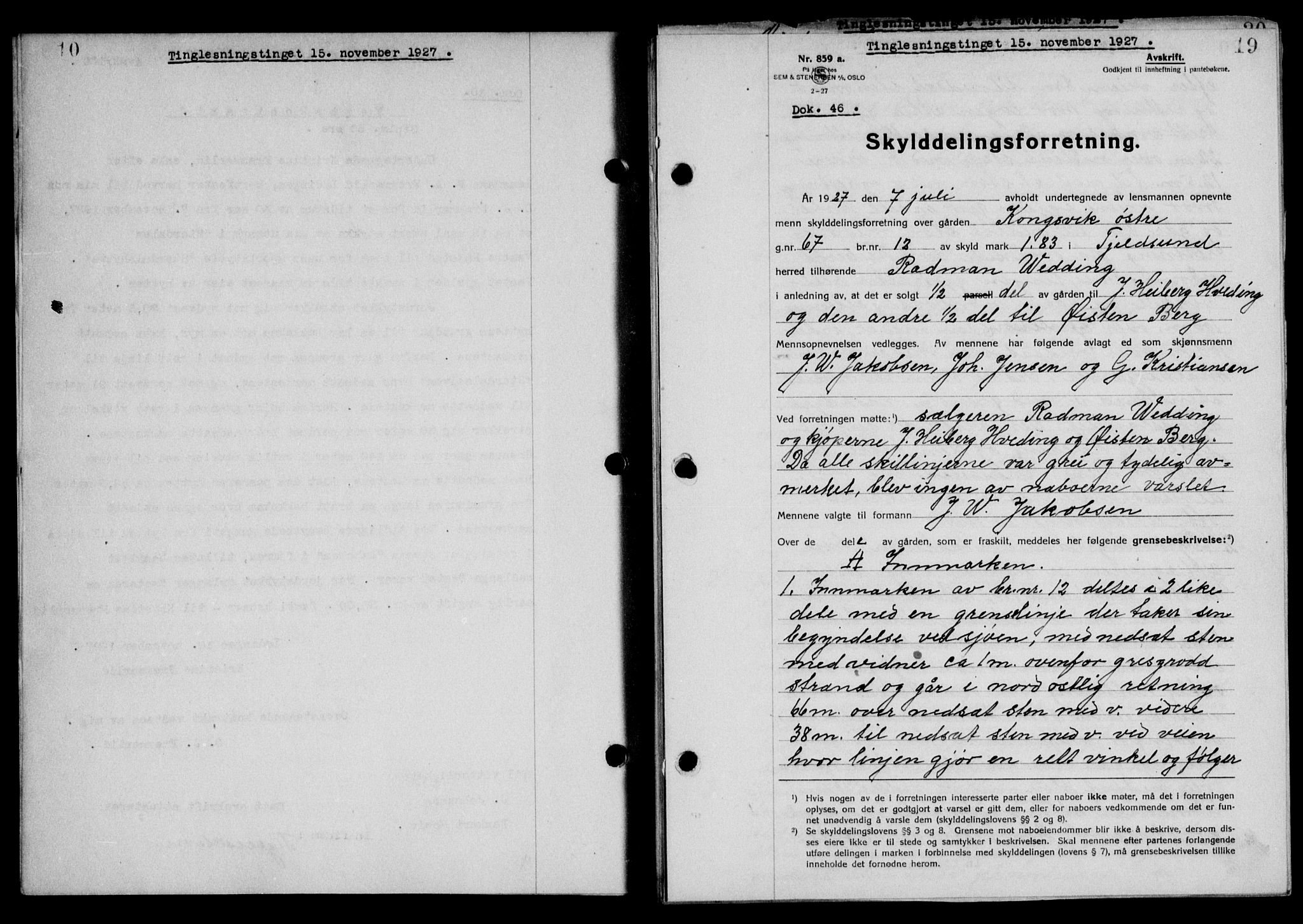 Steigen og Ofoten sorenskriveri, SAT/A-0030/1/2/2C/L0015/0002: Mortgage book no. 16 og 17-I, 1927-1928, Deed date: 15.11.1927