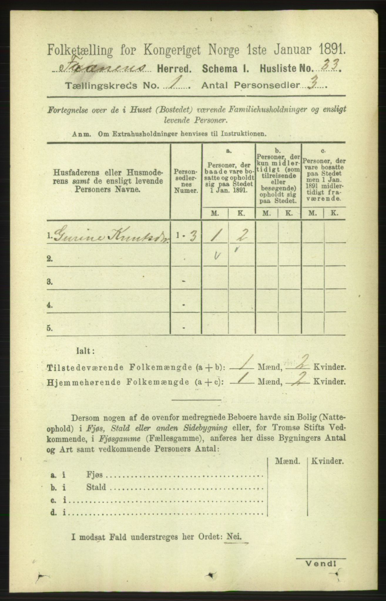 RA, 1891 census for 1548 Fræna, 1891, p. 56