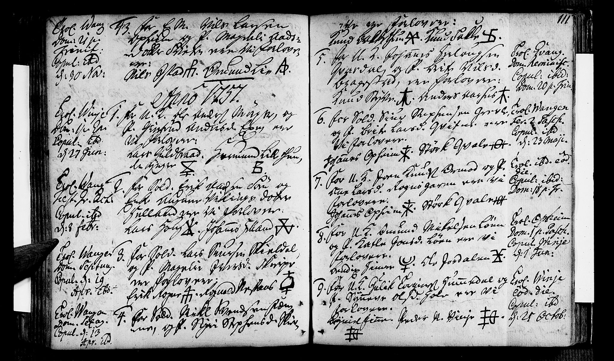 Voss sokneprestembete, AV/SAB-A-79001/H/Haa: Parish register (official) no. A 7, 1731-1773, p. 111