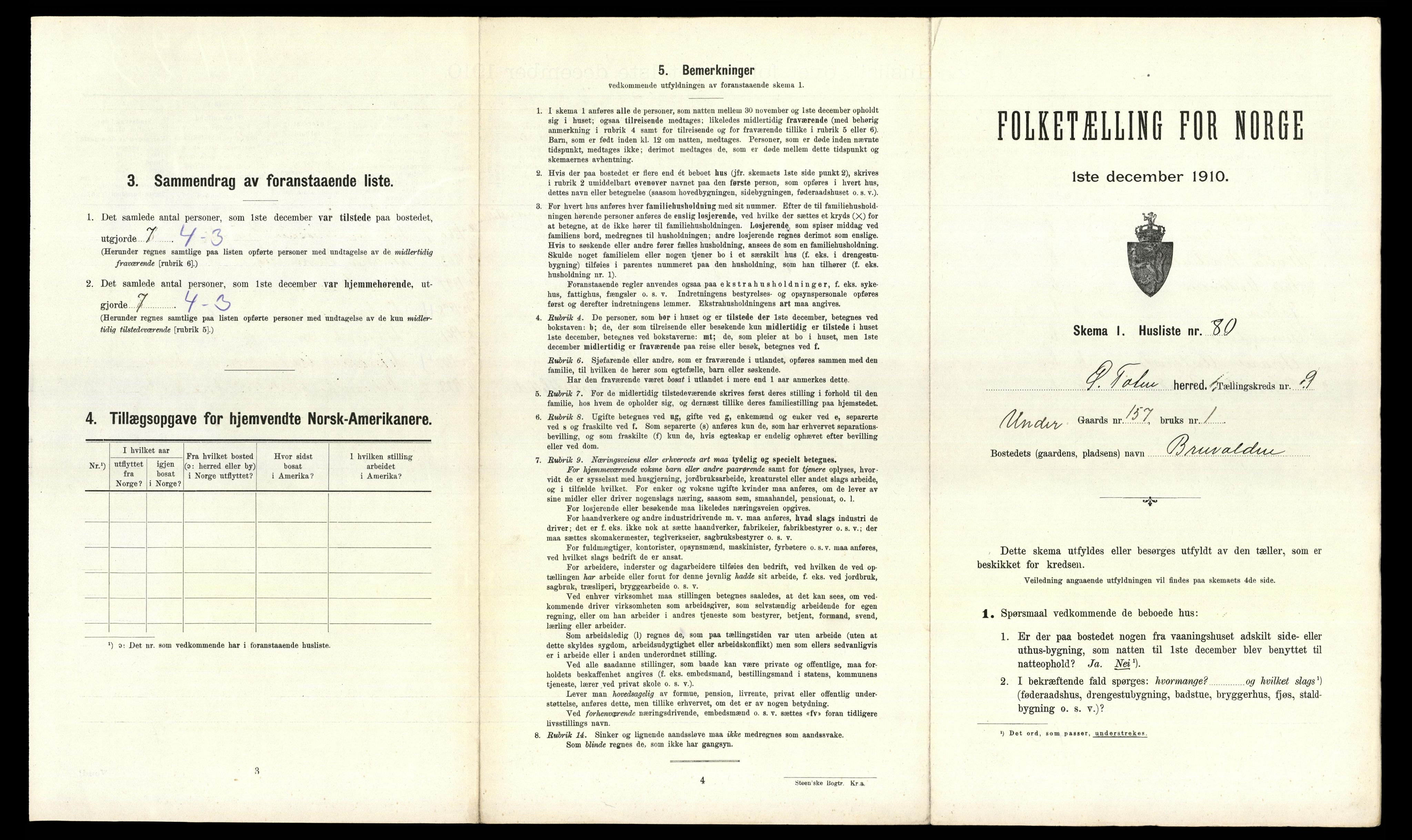 RA, 1910 census for Østre Toten, 1910, p. 2707