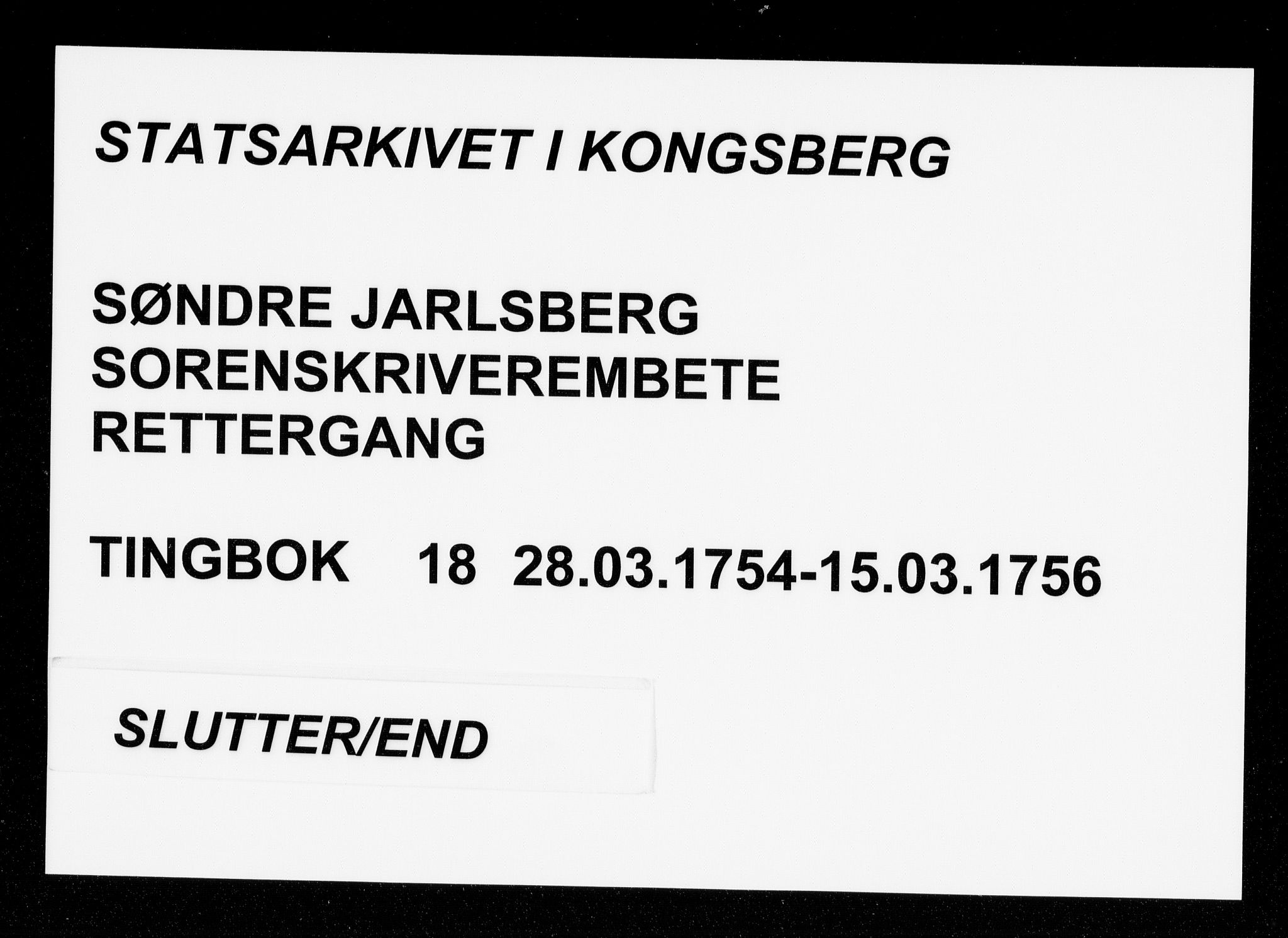 Søndre Jarlsberg sorenskriveri, AV/SAKO-A-129/F/Fa/L0018: Tingbok, 1754-1756