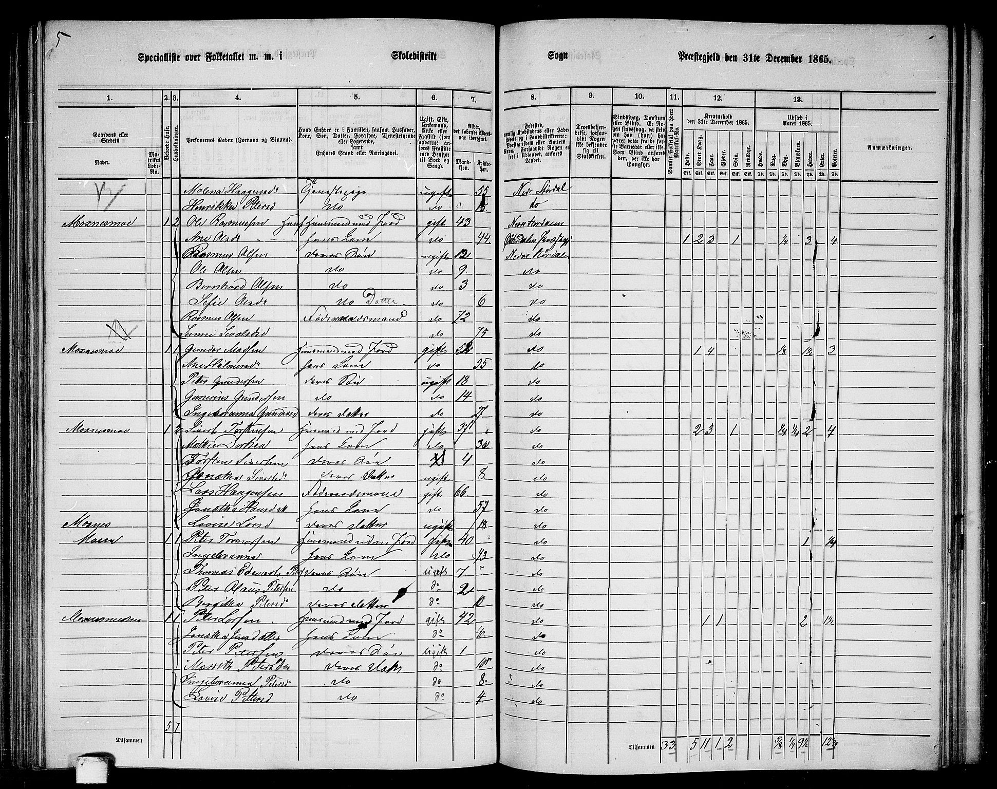 RA, 1865 census for Nedre Stjørdal, 1865, p. 180