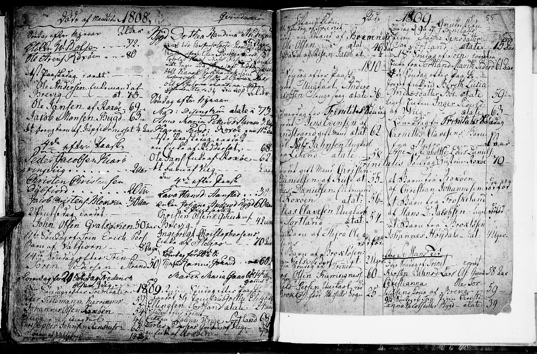 Ministerialprotokoller, klokkerbøker og fødselsregistre - Nordland, SAT/A-1459/895/L1367: Parish register (official) no. 895A02, 1795-1811, p. 55