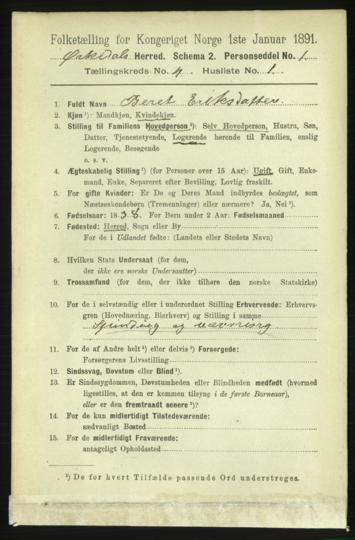 RA, 1891 census for 1638 Orkdal, 1891, p. 1885