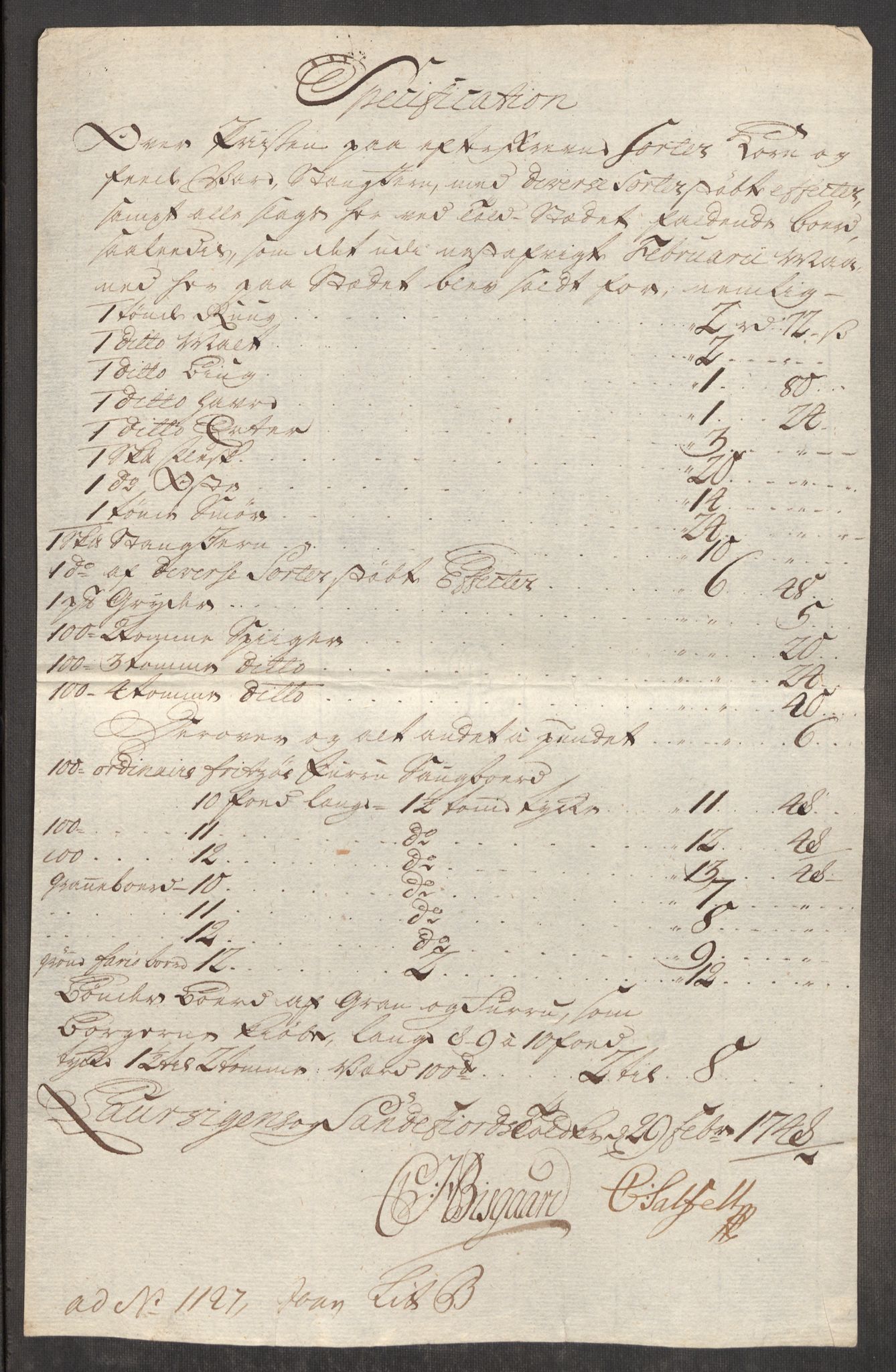 Rentekammeret inntil 1814, Realistisk ordnet avdeling, RA/EA-4070/Oe/L0003: [Ø1]: Priskuranter, 1745-1748, p. 776