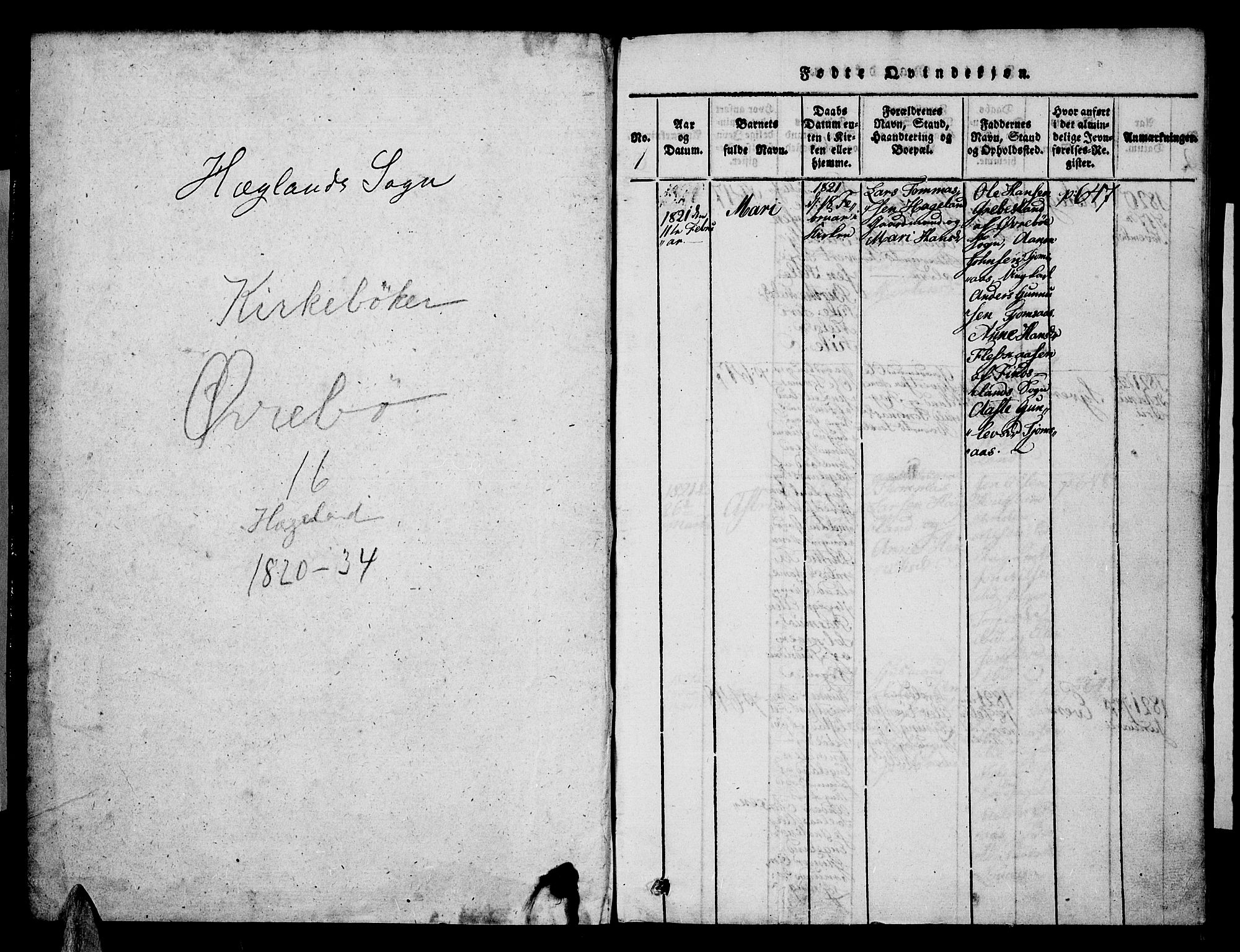 Vennesla sokneprestkontor, SAK/1111-0045/Fa/Faa/L0003: Parish register (official) no. A 3, 1820-1834