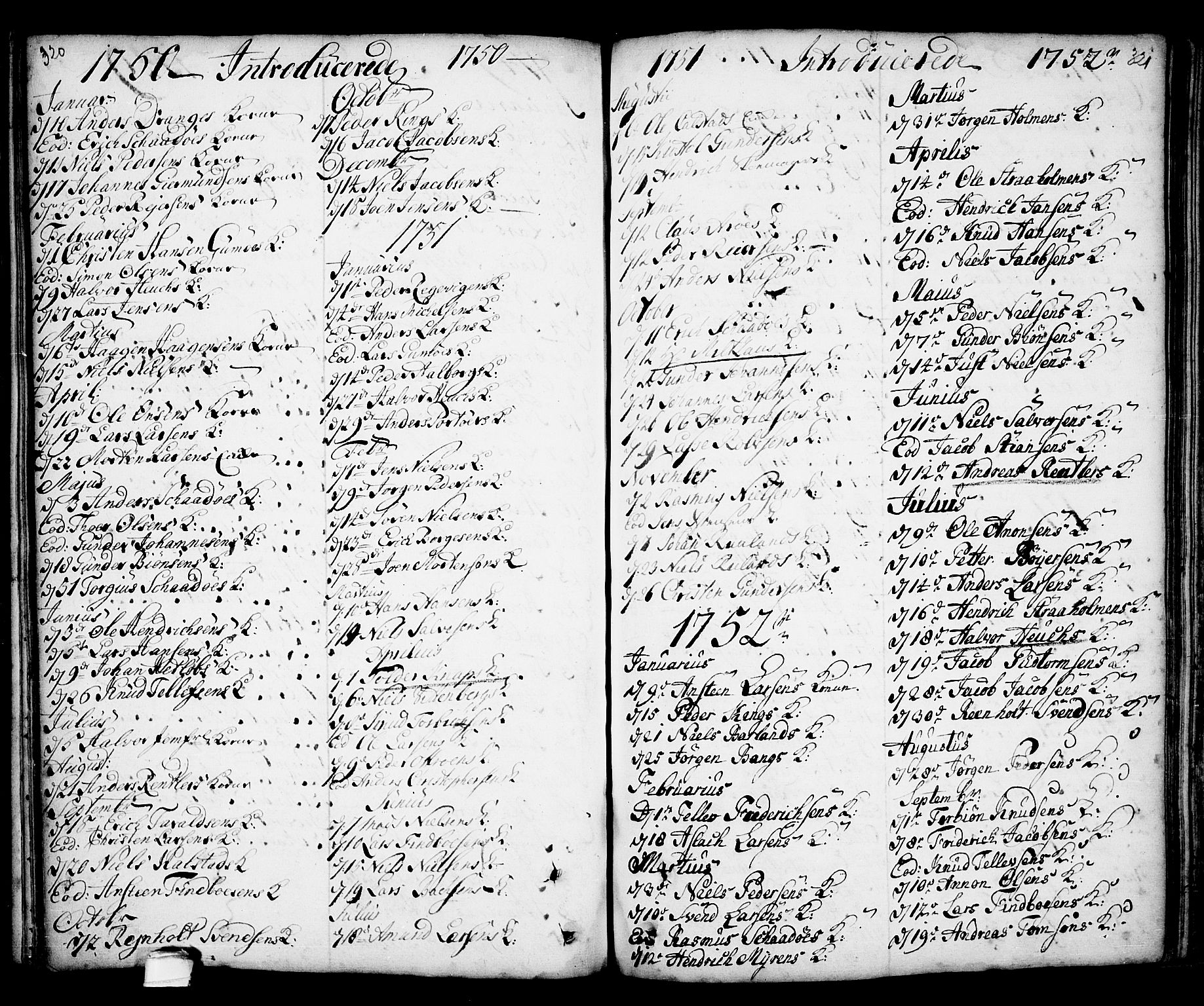 Kragerø kirkebøker, SAKO/A-278/F/Fa/L0001: Parish register (official) no. 1, 1702-1766, p. 320-321