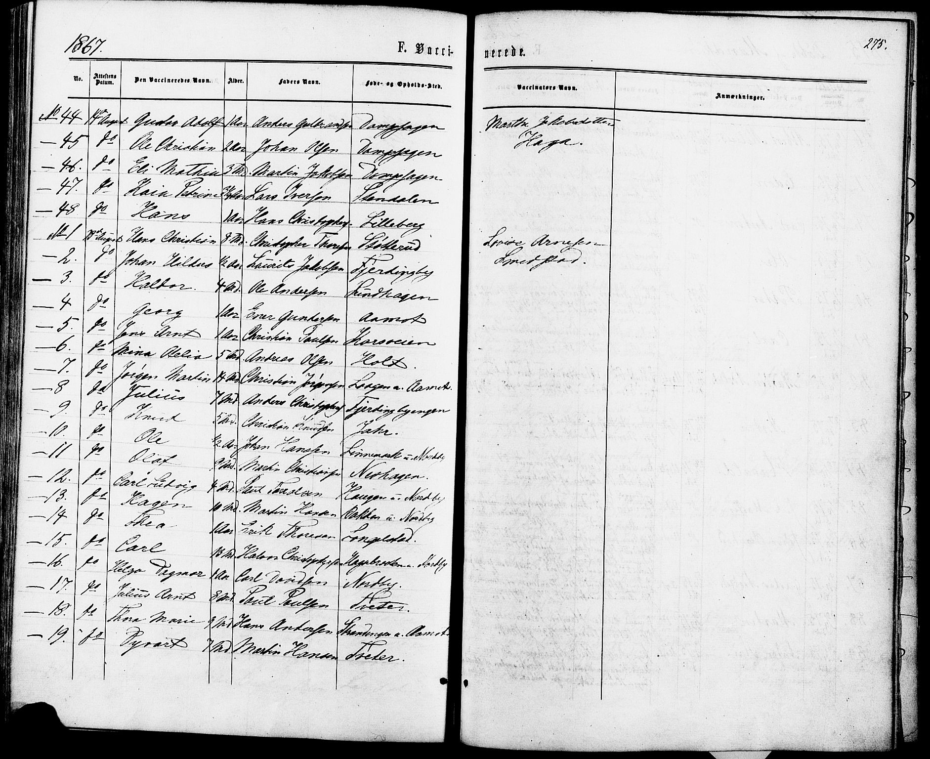 Fet prestekontor Kirkebøker, AV/SAO-A-10370a/F/Fa/L0013: Parish register (official) no. I 13, 1867-1877, p. 275