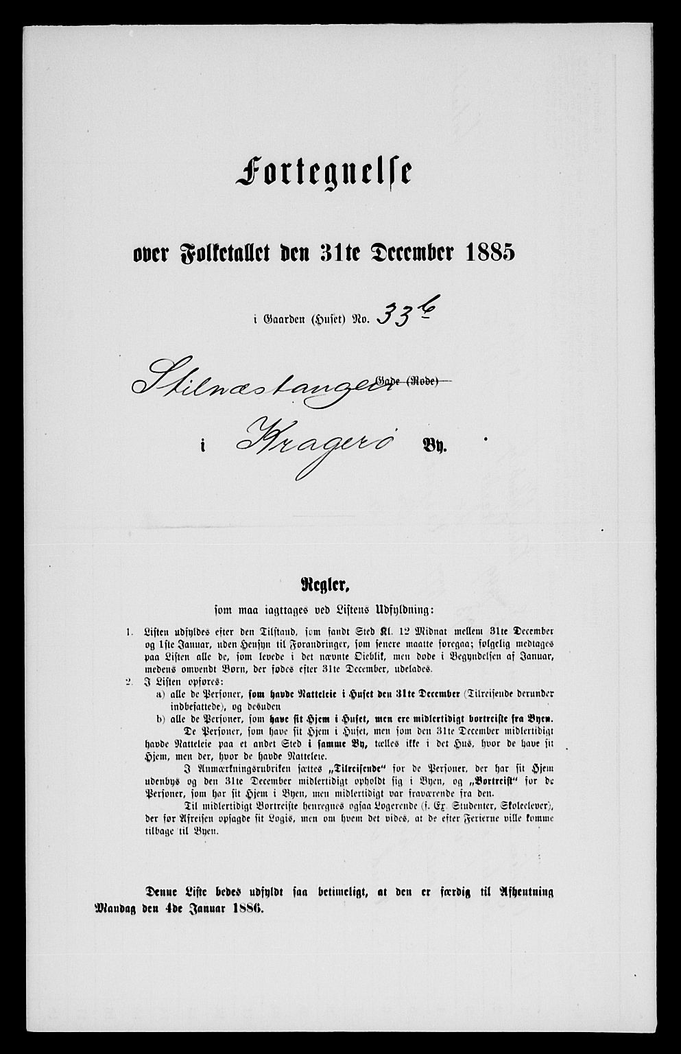 SAKO, 1885 census for 0801 Kragerø, 1885, p. 72