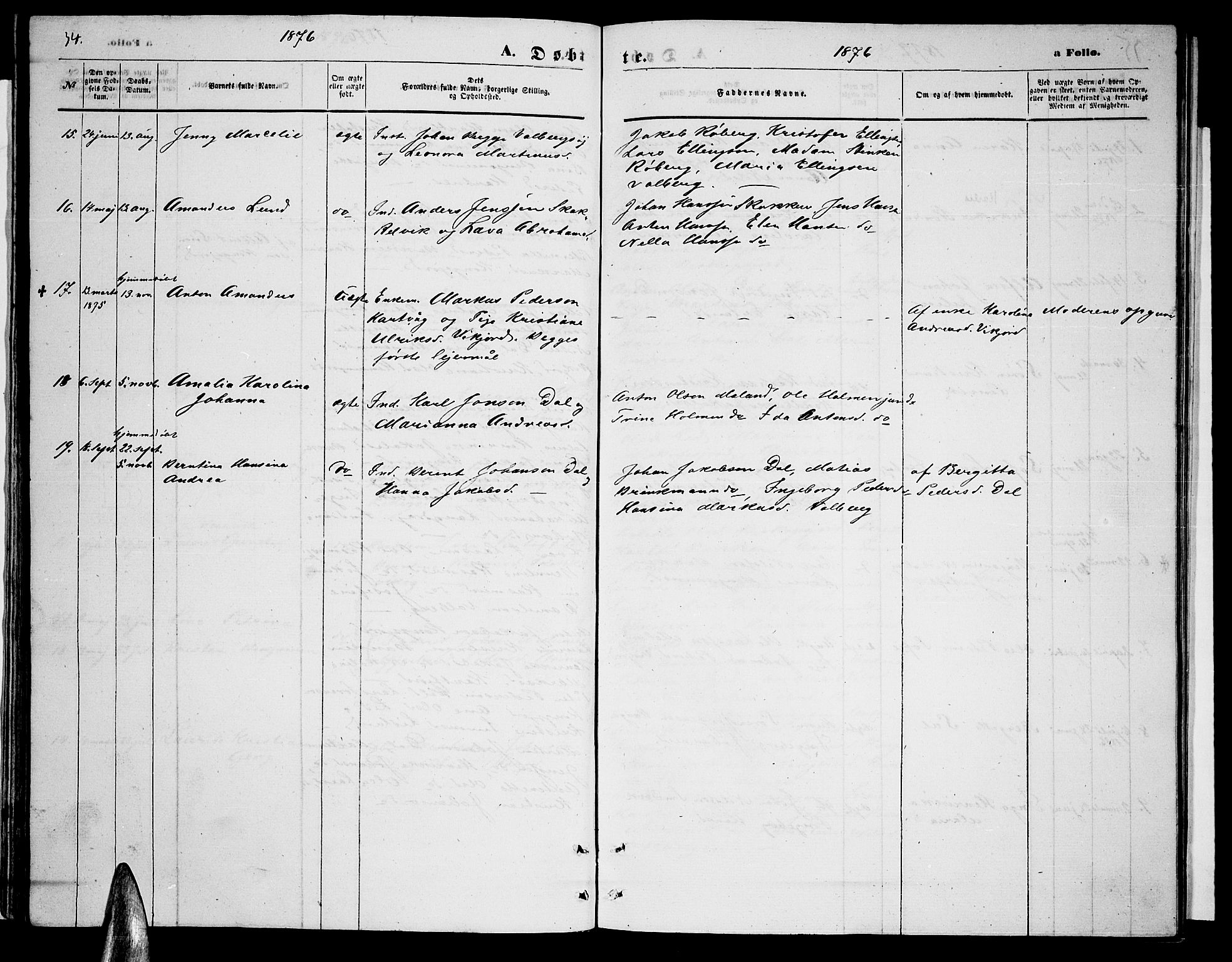 Ministerialprotokoller, klokkerbøker og fødselsregistre - Nordland, AV/SAT-A-1459/884/L1196: Parish register (copy) no. 884C02, 1860-1887, p. 34