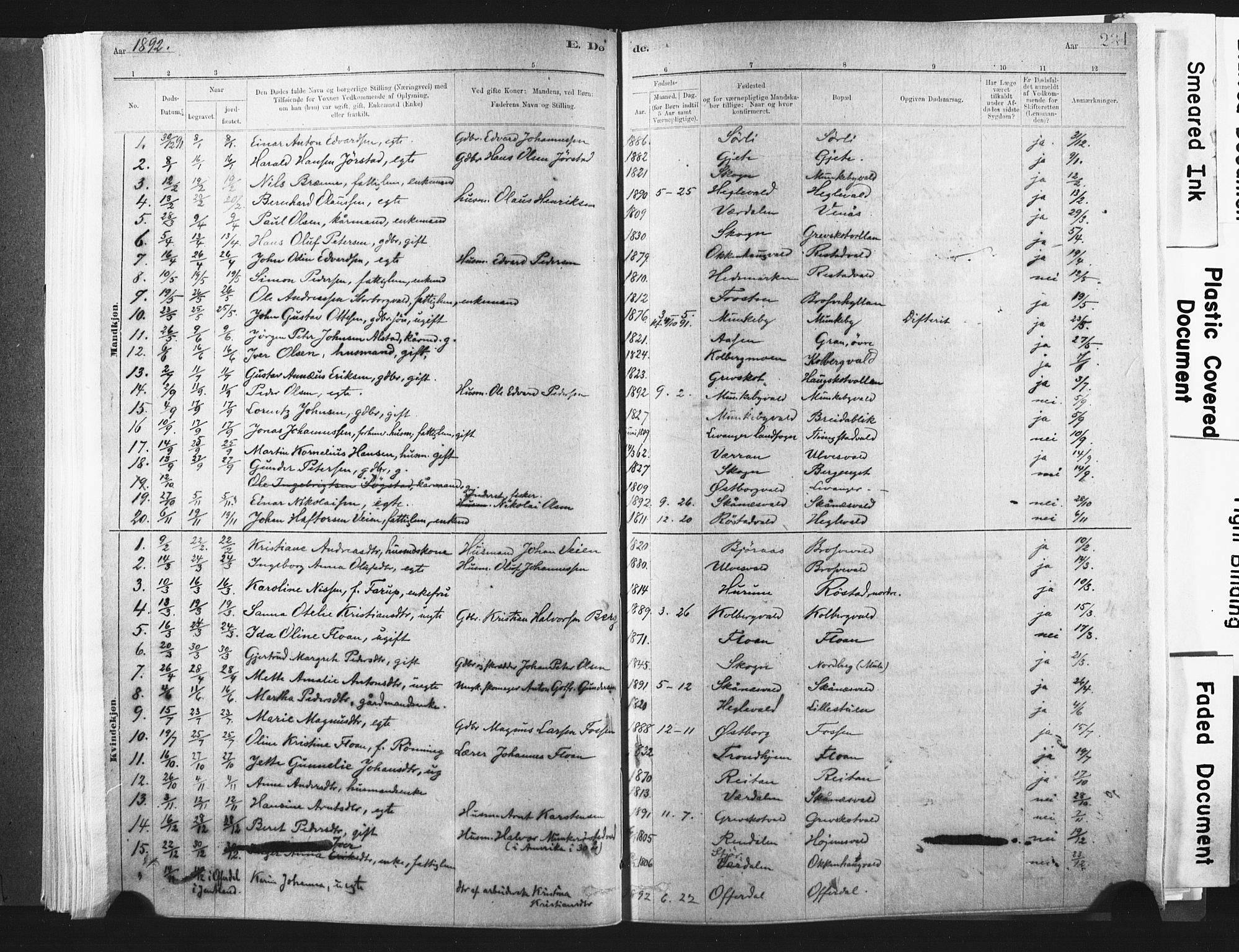 Ministerialprotokoller, klokkerbøker og fødselsregistre - Nord-Trøndelag, SAT/A-1458/721/L0207: Parish register (official) no. 721A02, 1880-1911, p. 231