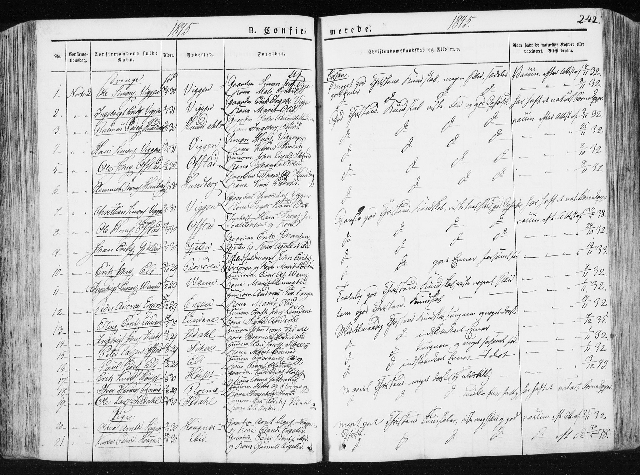 Ministerialprotokoller, klokkerbøker og fødselsregistre - Sør-Trøndelag, SAT/A-1456/665/L0771: Parish register (official) no. 665A06, 1830-1856, p. 242