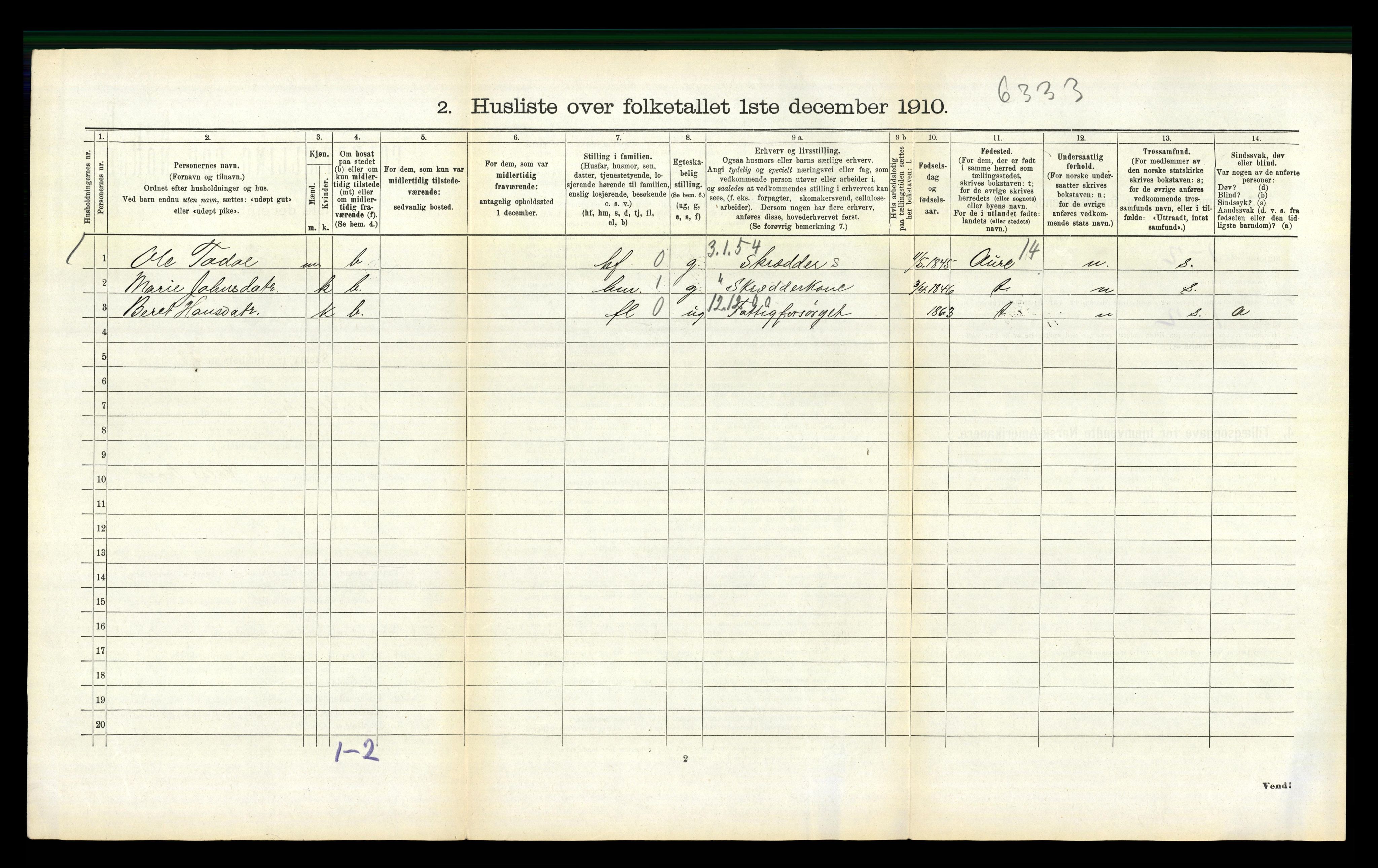 RA, 1910 census for Valsøyfjord, 1910, p. 212