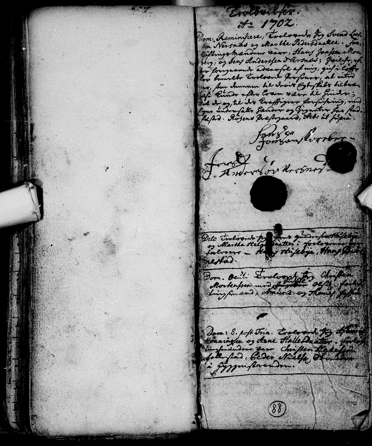 Røyken kirkebøker, SAKO/A-241/F/Fa/L0001: Parish register (official) no. 1, 1701-1730, p. 88