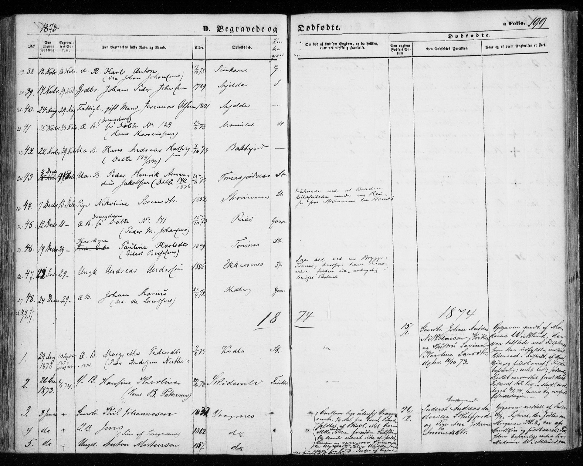Tromsøysund sokneprestkontor, SATØ/S-1304/G/Ga/L0002kirke: Parish register (official) no. 2, 1867-1875, p. 199