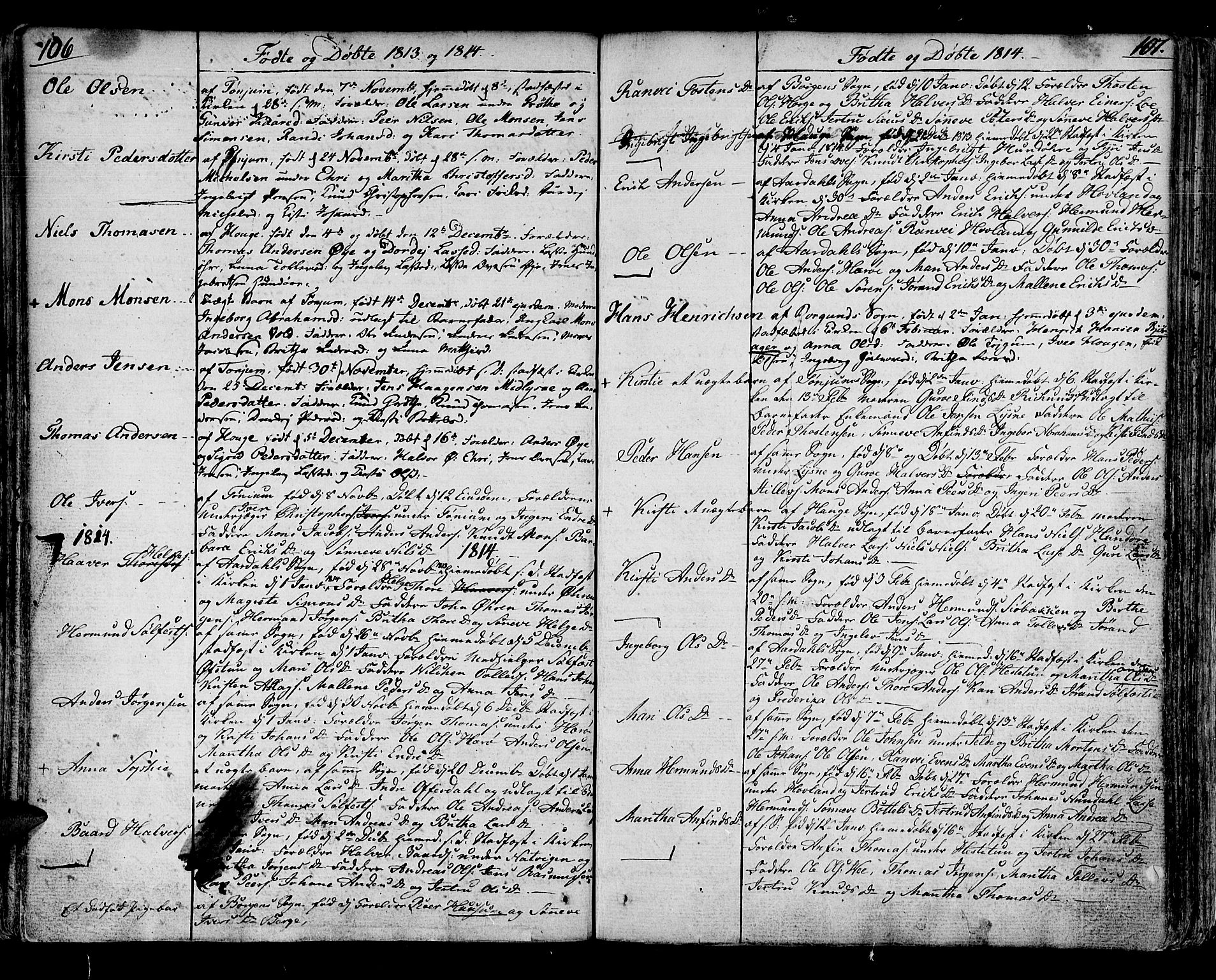 Lærdal sokneprestembete, SAB/A-81201: Parish register (official) no. A 4, 1805-1821, p. 106-107