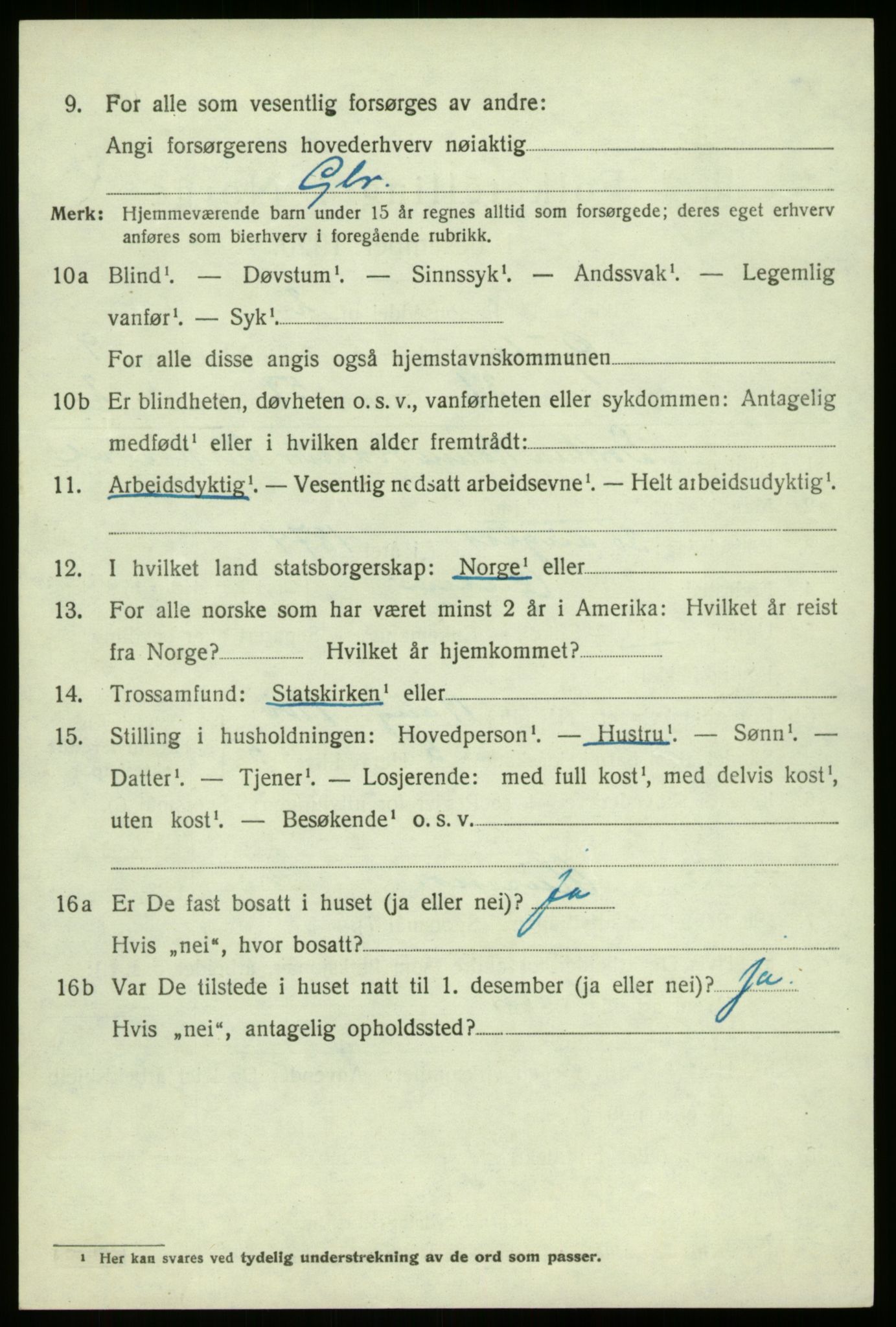 SAB, 1920 census for Gulen, 1920, p. 4398