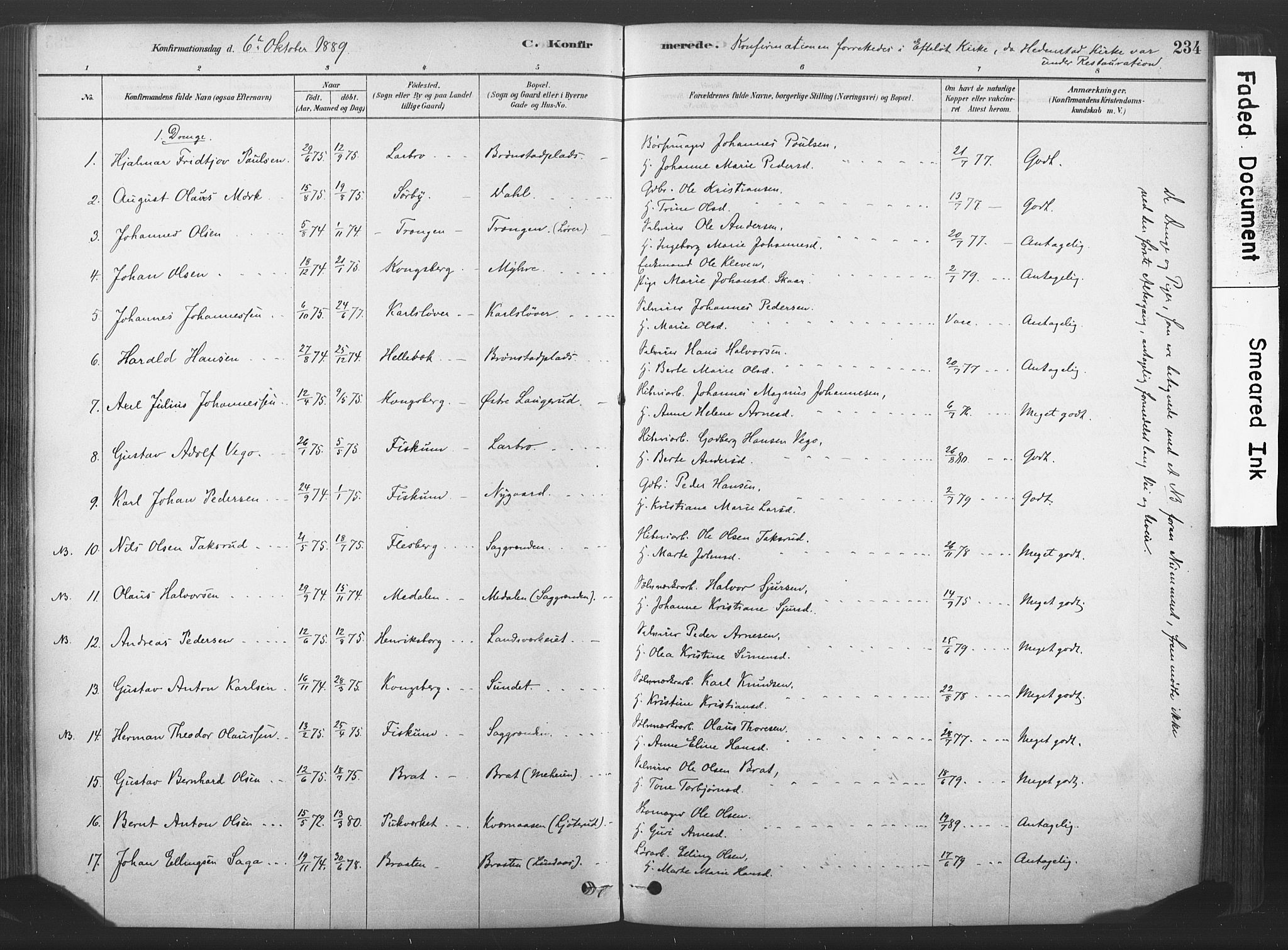 Sandsvær kirkebøker, AV/SAKO-A-244/F/Fd/L0001: Parish register (official) no. IV 1, 1878-1906, p. 234