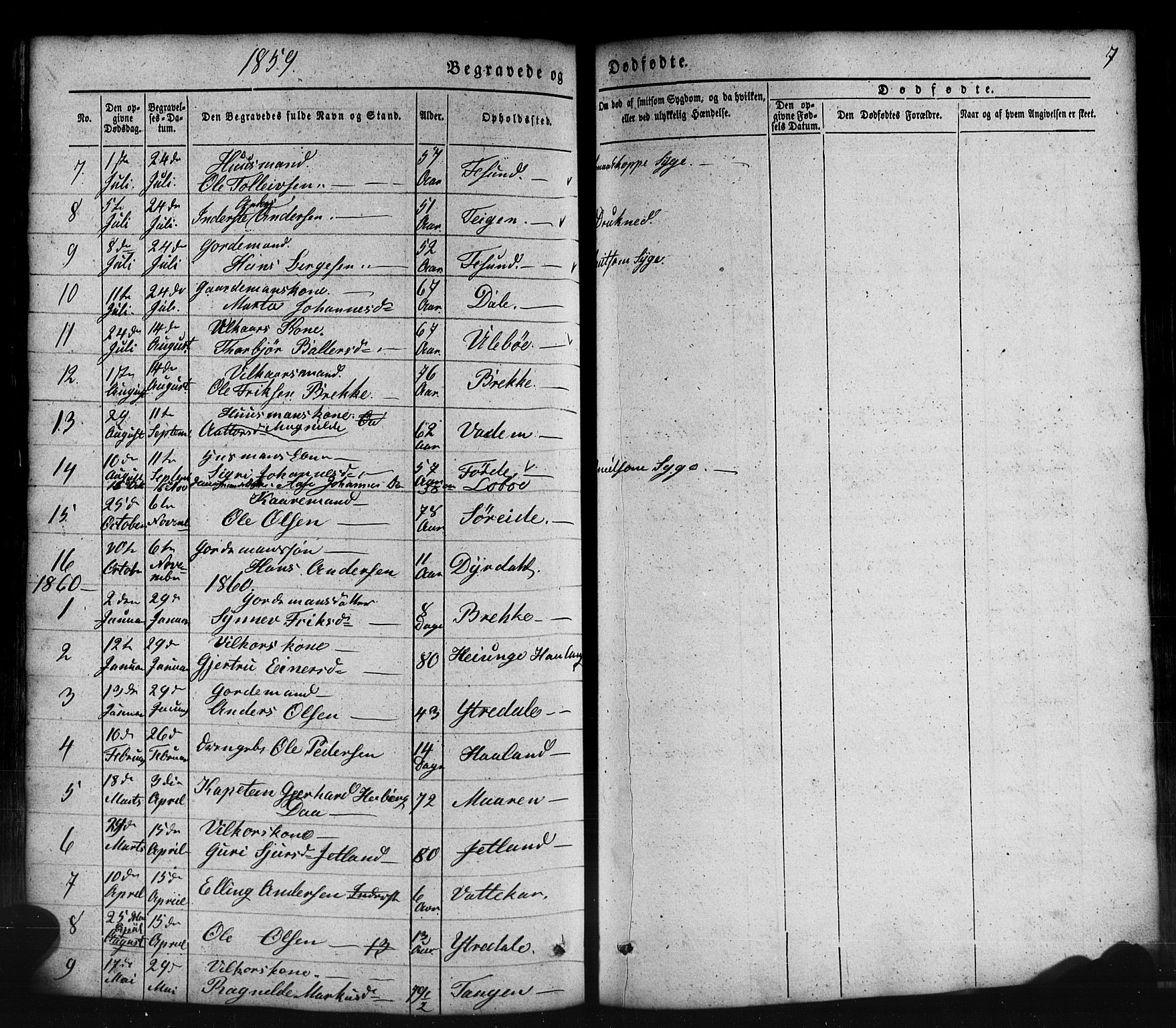 Lavik sokneprestembete, AV/SAB-A-80901: Parish register (copy) no. B 1, 1854-1881, p. 7